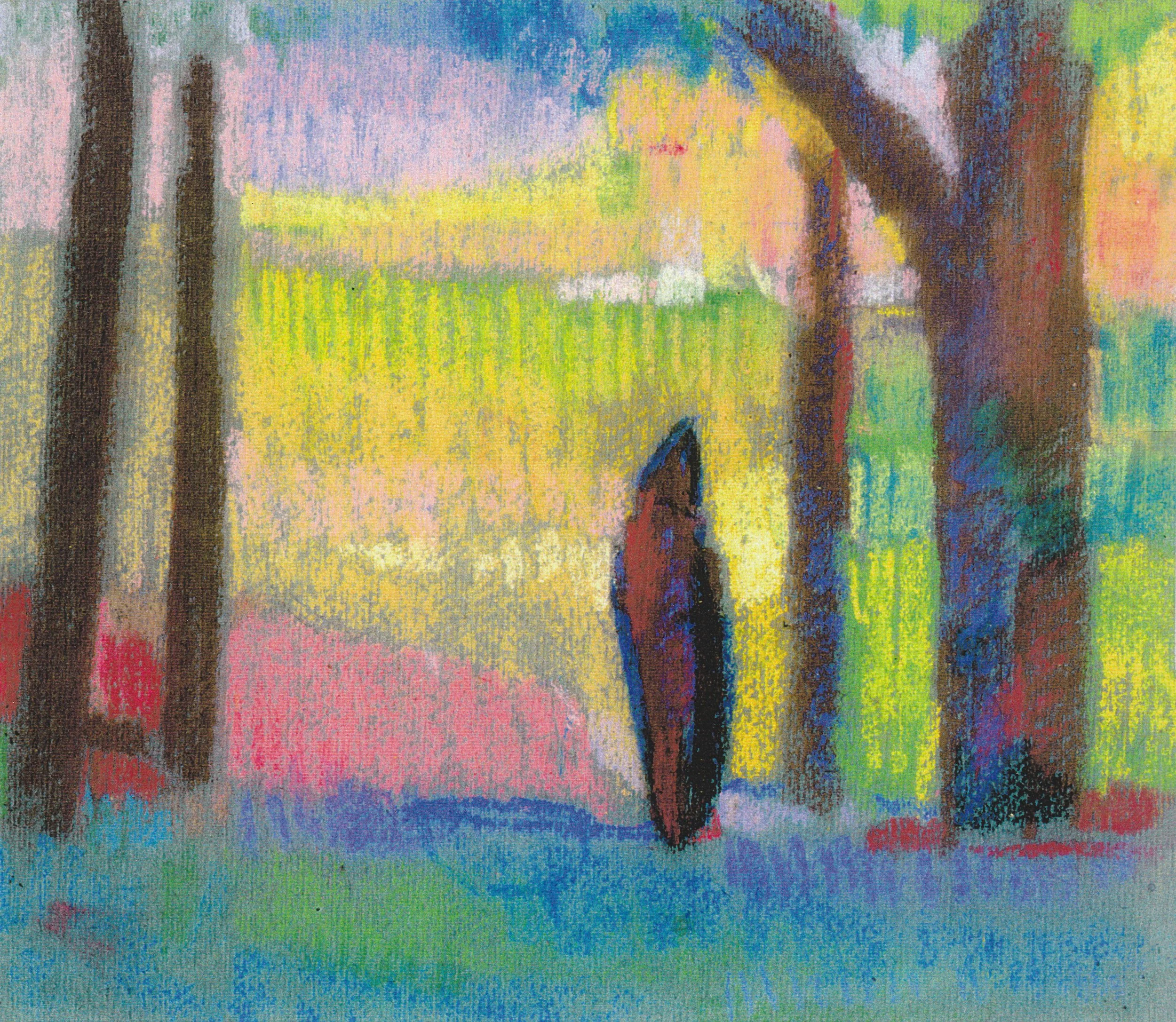 Constantine Gritsai 'Landscape', Pastel on Paper.