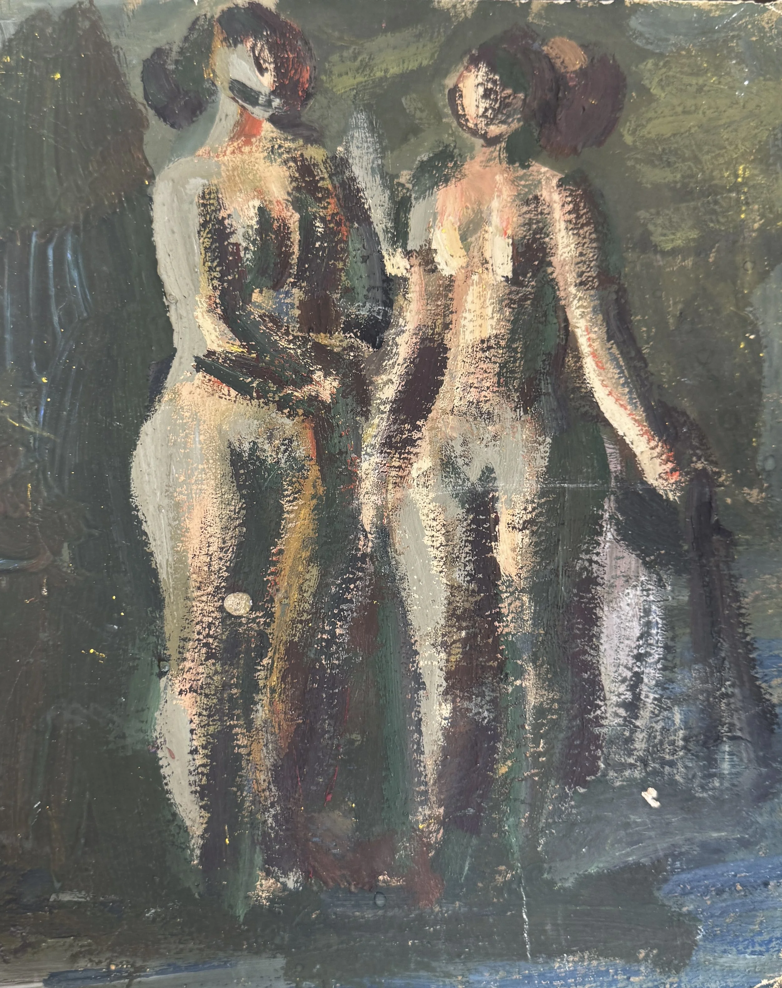 Tengiz Mirzashvili 'Nudes', tempera on board, 37.5 x 19.5 cm.