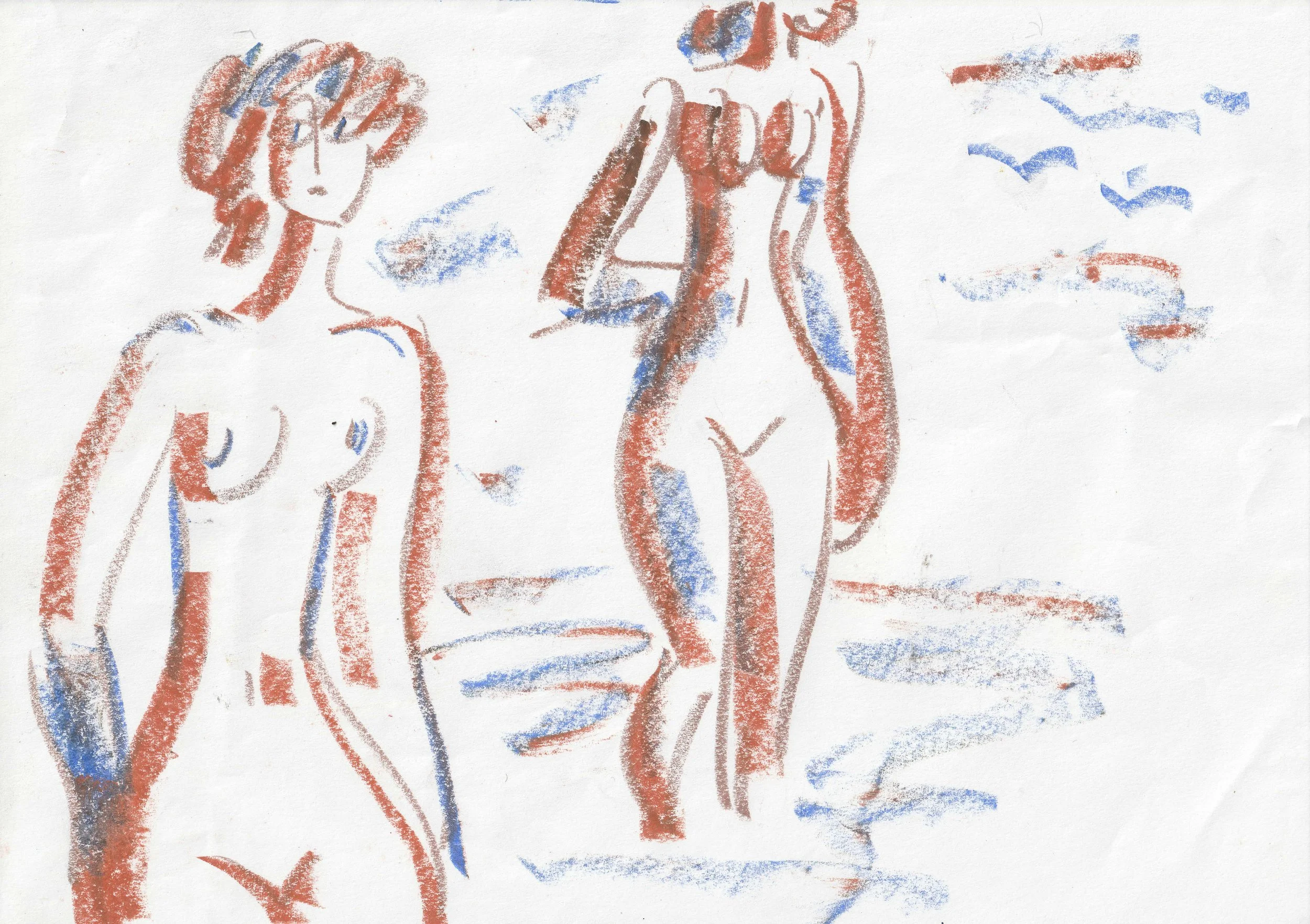 Tengiz Mirzashvili ‘Composition’ pastel on paper, 21 x 29,5 cm.