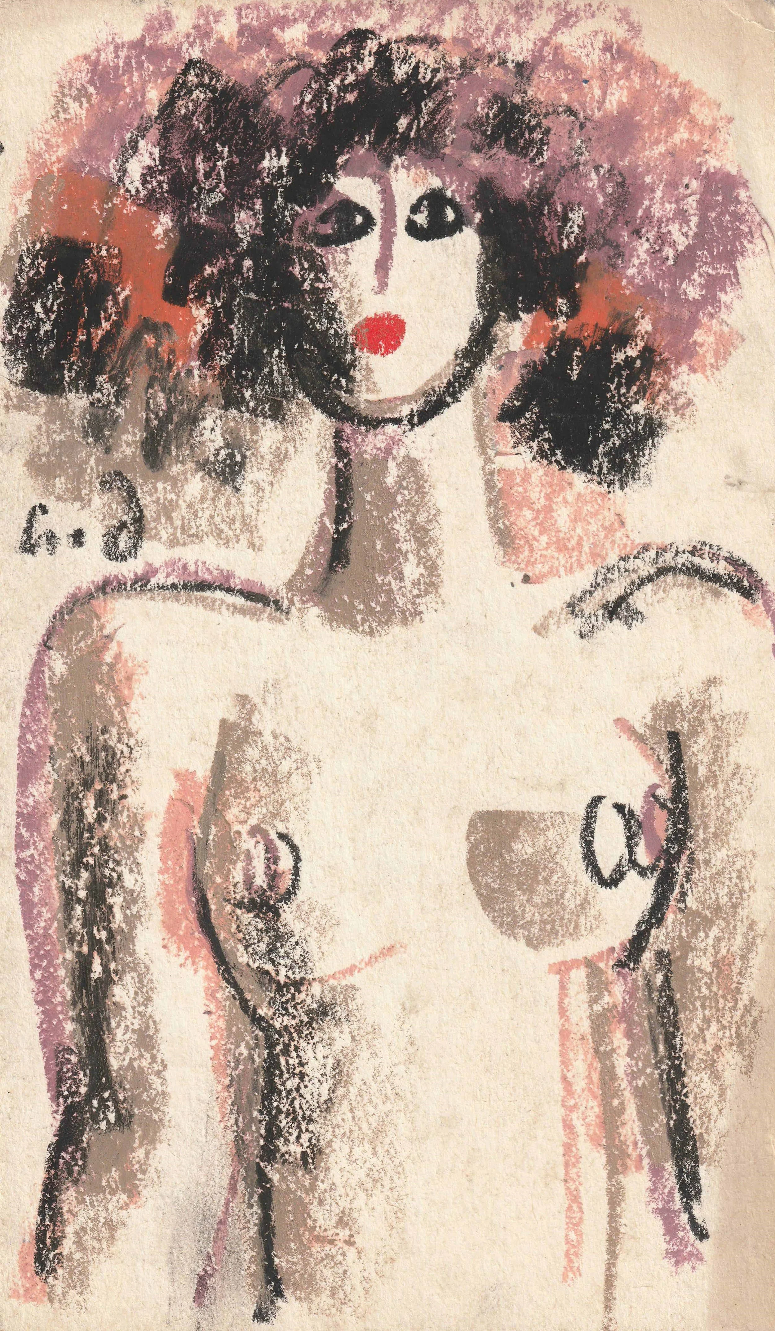 Tengiz Mirzashvili ‘Composition’ pastel on paper, 20 x 11 cm.