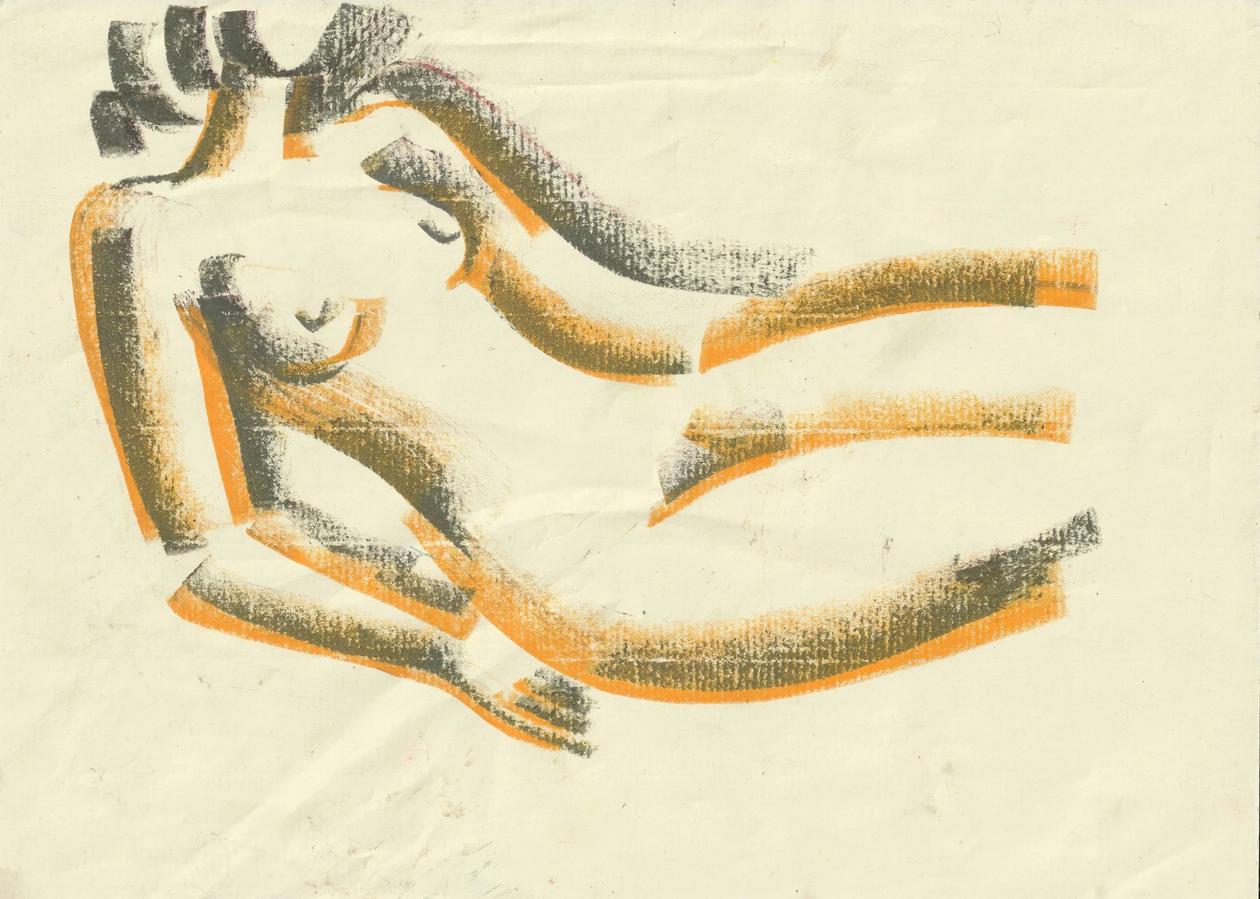 Tengiz Mirzashvili ‘Composition’ pastel on paper, 21 x 29,5 cm.
