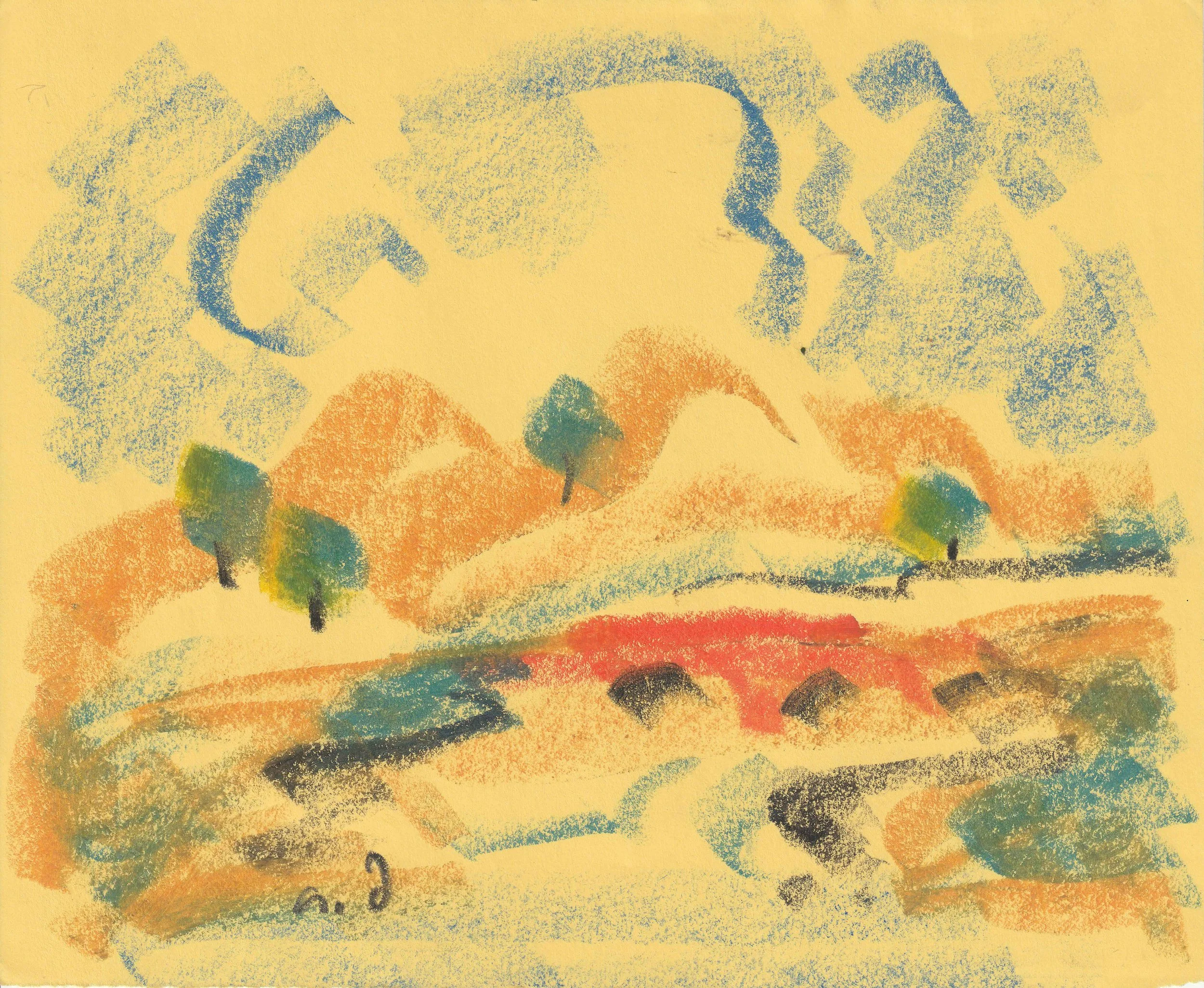Tengiz Mirzashvili ‘Composition’ pastel on paper, 17 x 21 cm.