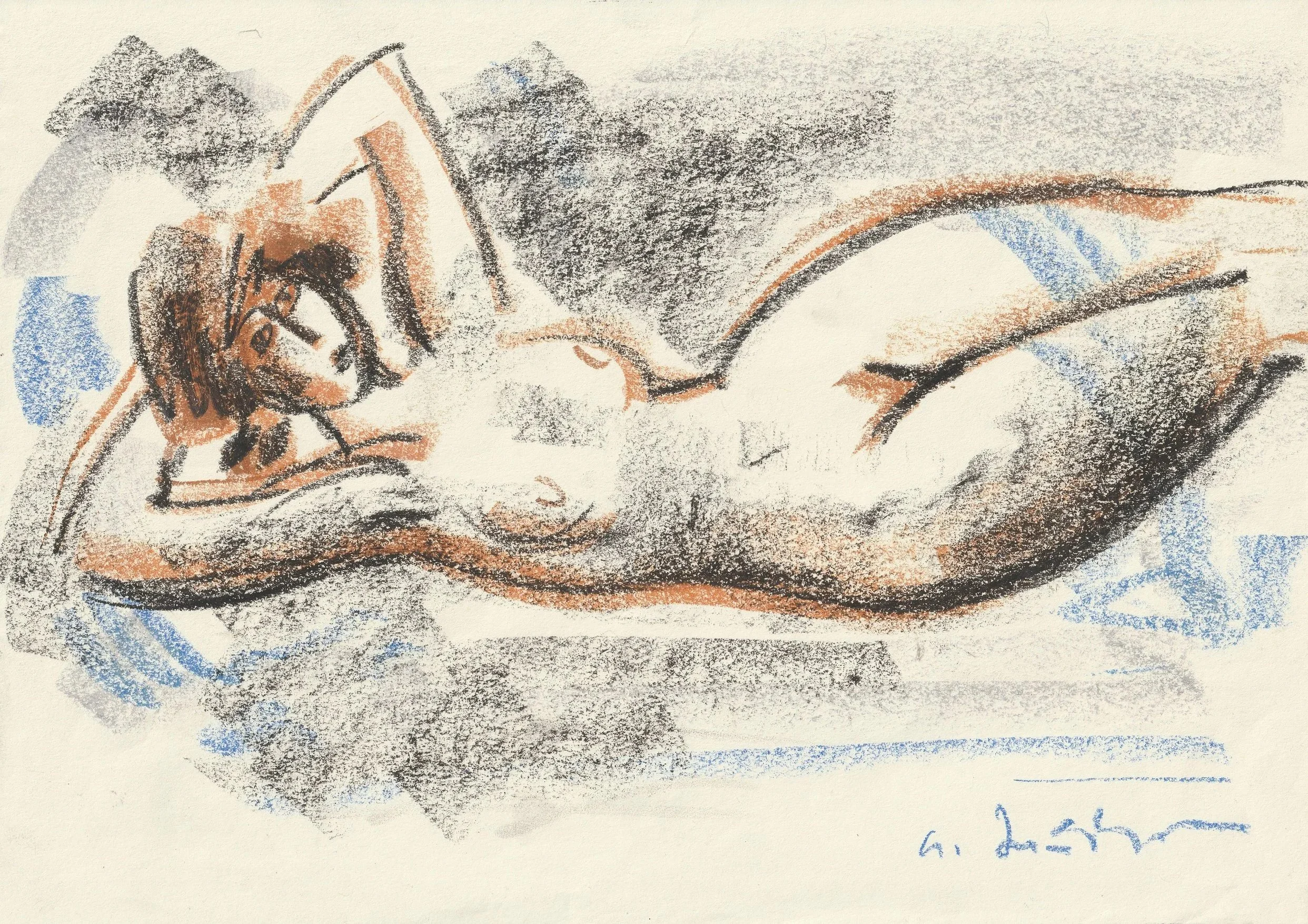 Tengiz Mirzashvili ‘Composition’ pastel on paper, 21 x 29,5 cm.