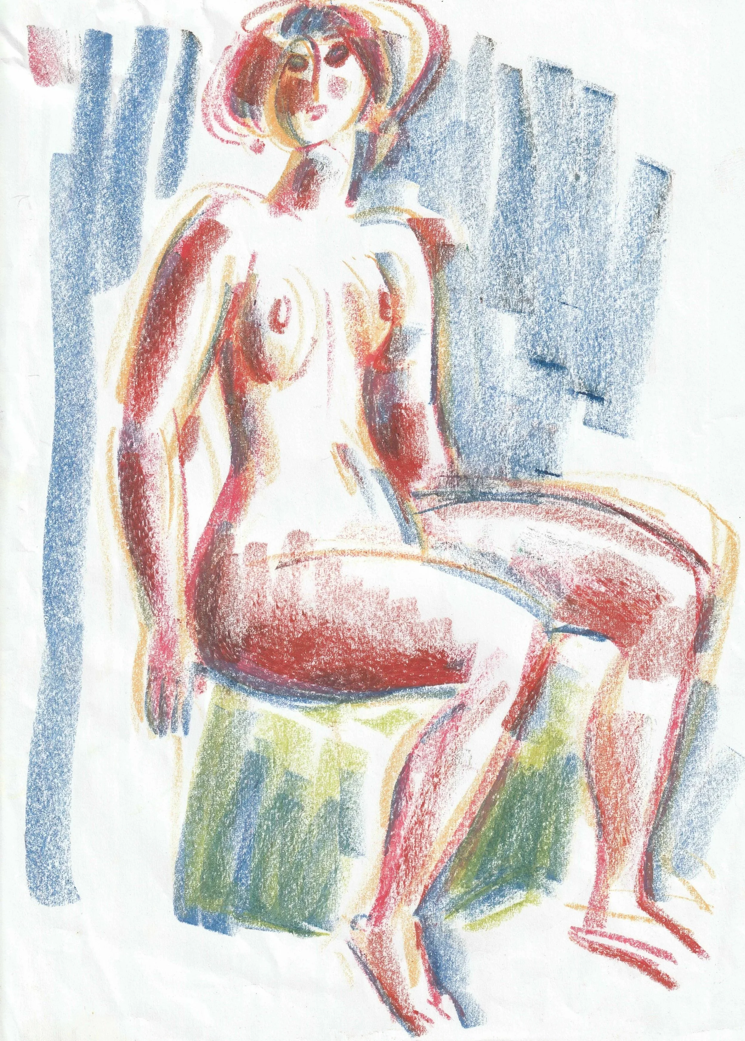 Tengiz Mirzashvili ‘Composition’ pastel on paper, 29,5 x 21 cm.