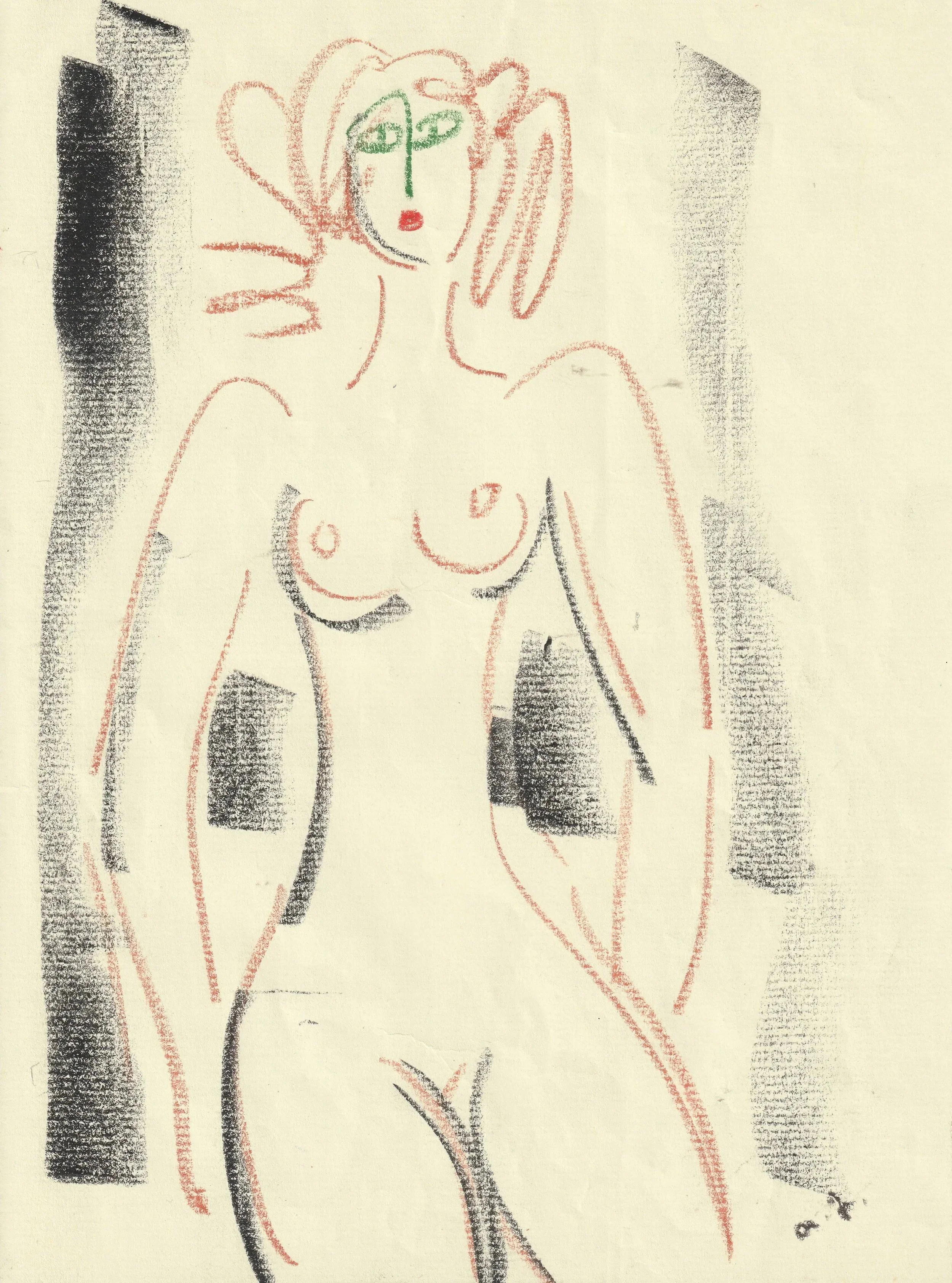 Tengiz Mirzashvili ‘Composition’ pastel on paper, 29,5 x 21 cm.