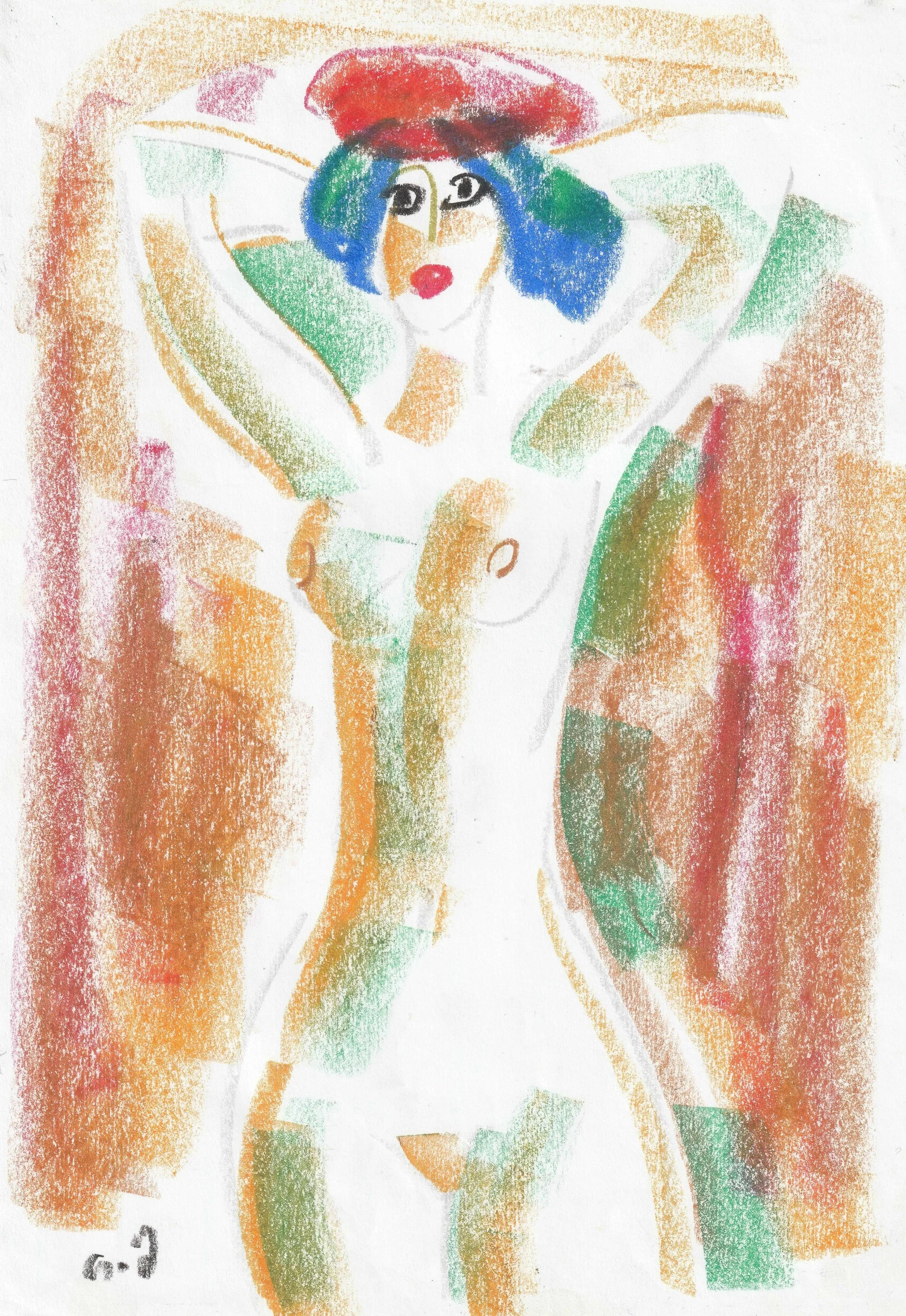 Tengiz Mirzashvili ‘Composition’ pastel on paper, 29,5 x 21 cm.