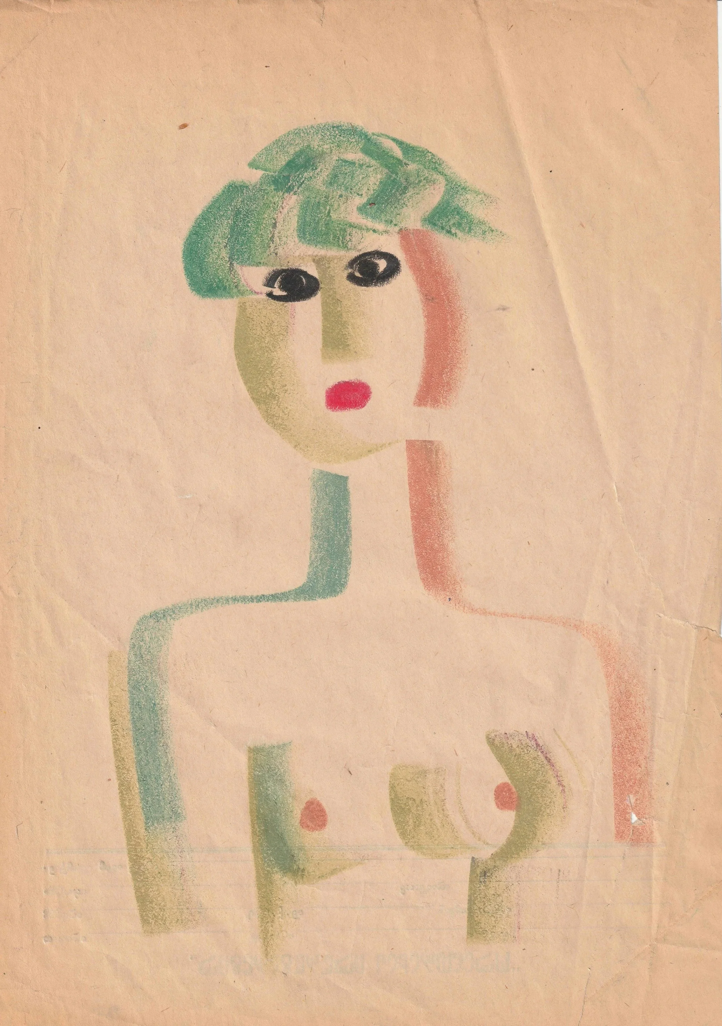 Tengiz Mirzashvili ‘Composition’ pastel on paper, 29,5 x 21 cm.