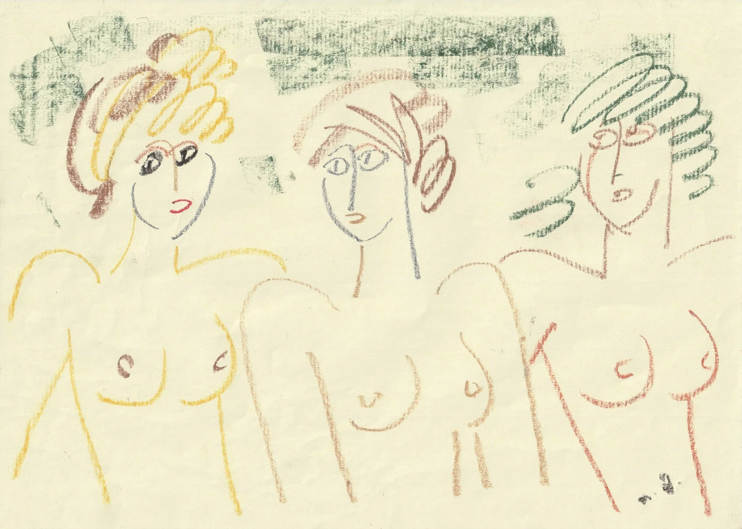Tengiz Mirzashvili ‘Composition’ pastel on paper, 21 x 29,5 cm.
