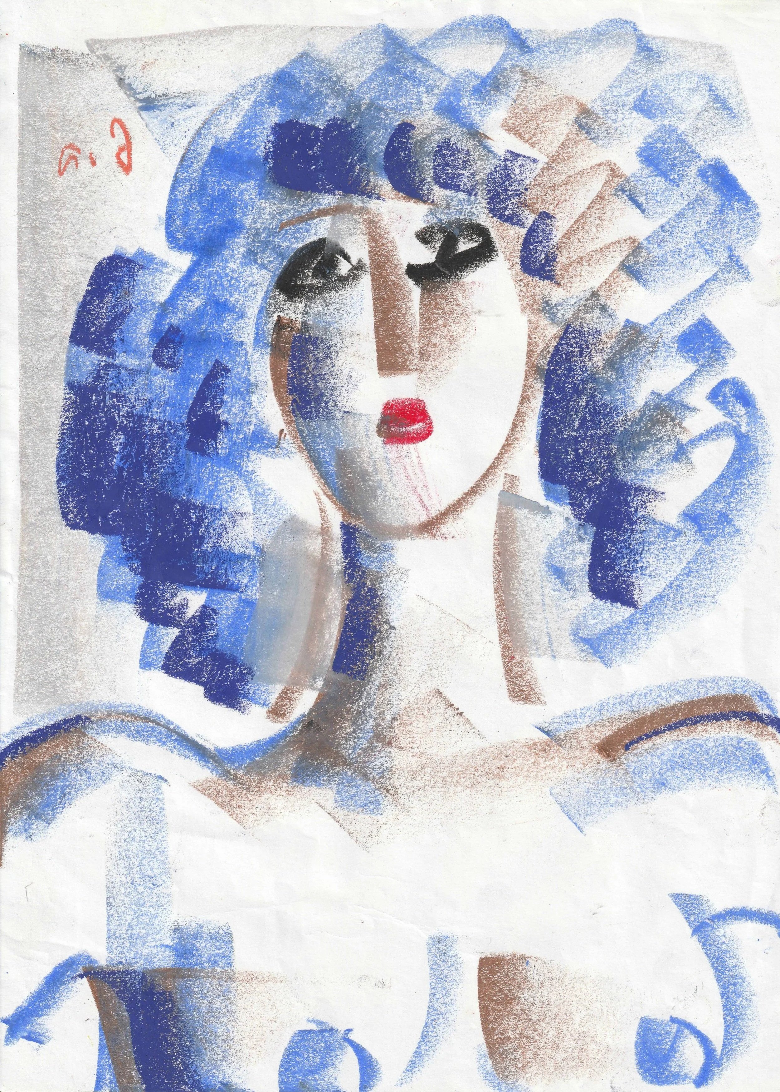 Tengiz Mirzashvili ‘Composition’ pastel on paper, 29,5 x 21 cm.