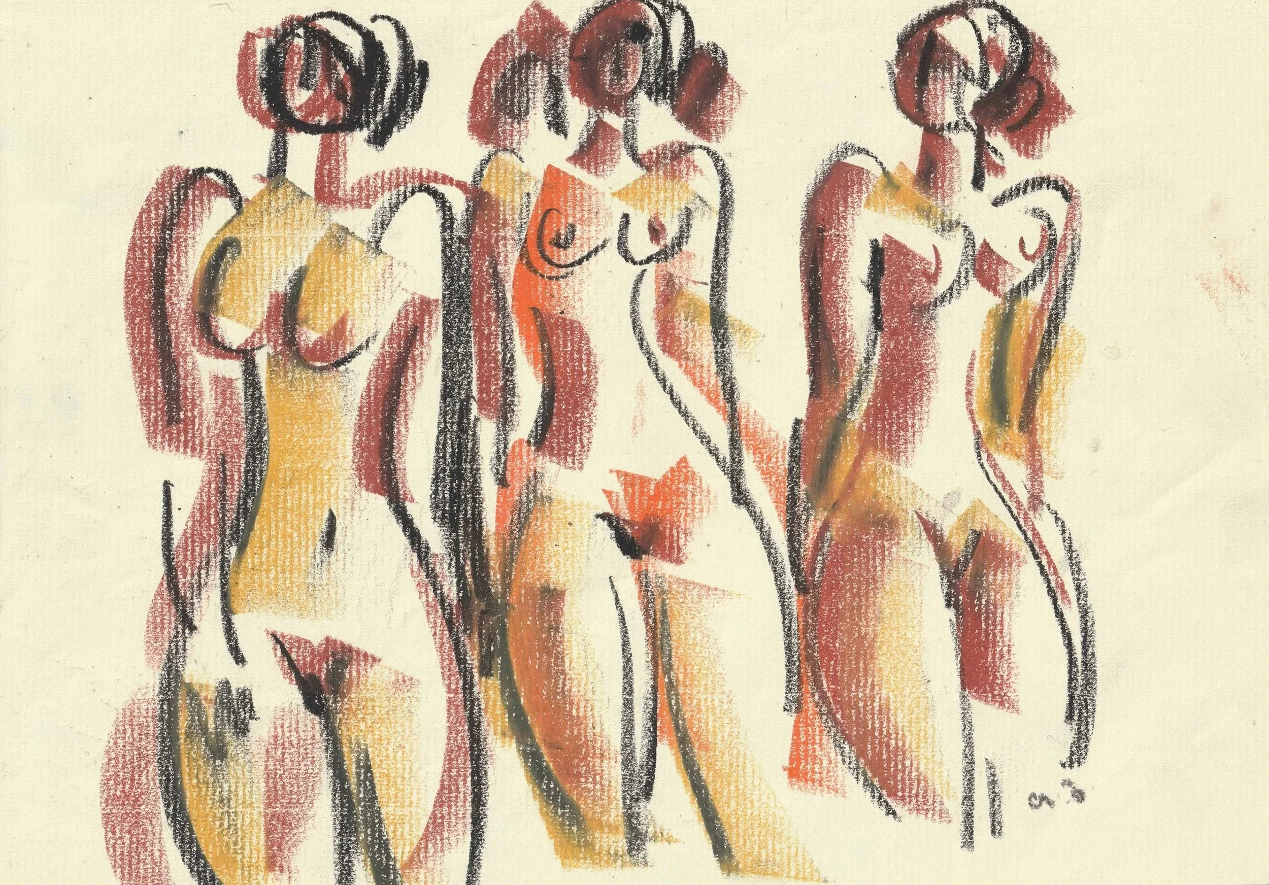 Tengiz Mirzashvili ‘Composition’ pastel on paper, 21 x 29,5 cm.