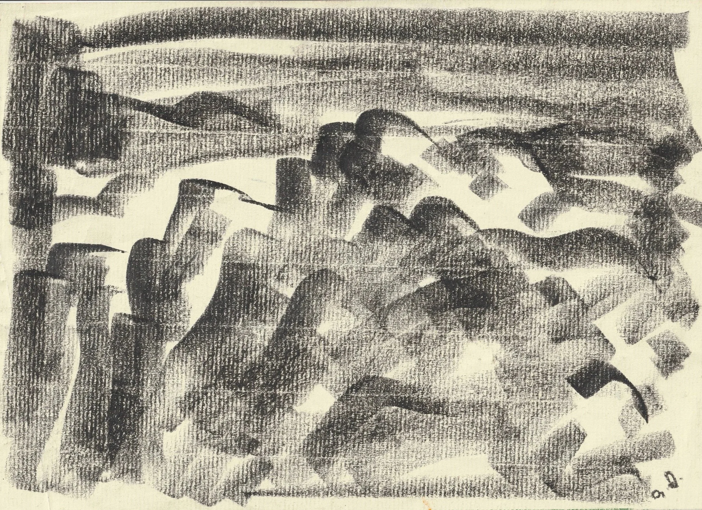 Tengiz Mirzashvili ‘Composition’ pastel on paper, 21 x 29,5 cm.