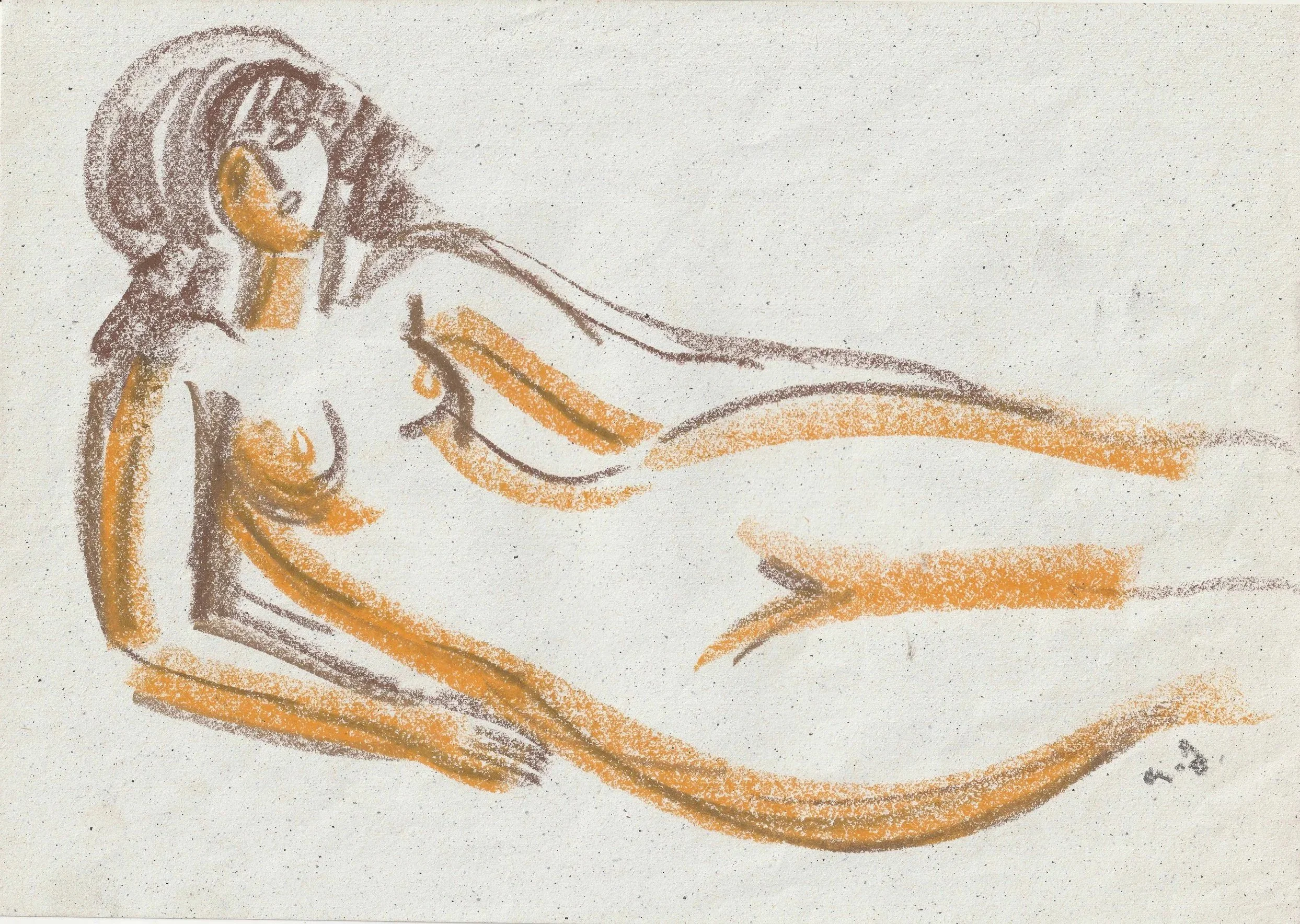 Tengiz Mirzashvili ‘Composition’ pastel on paper, 21 x 29,5 cm.