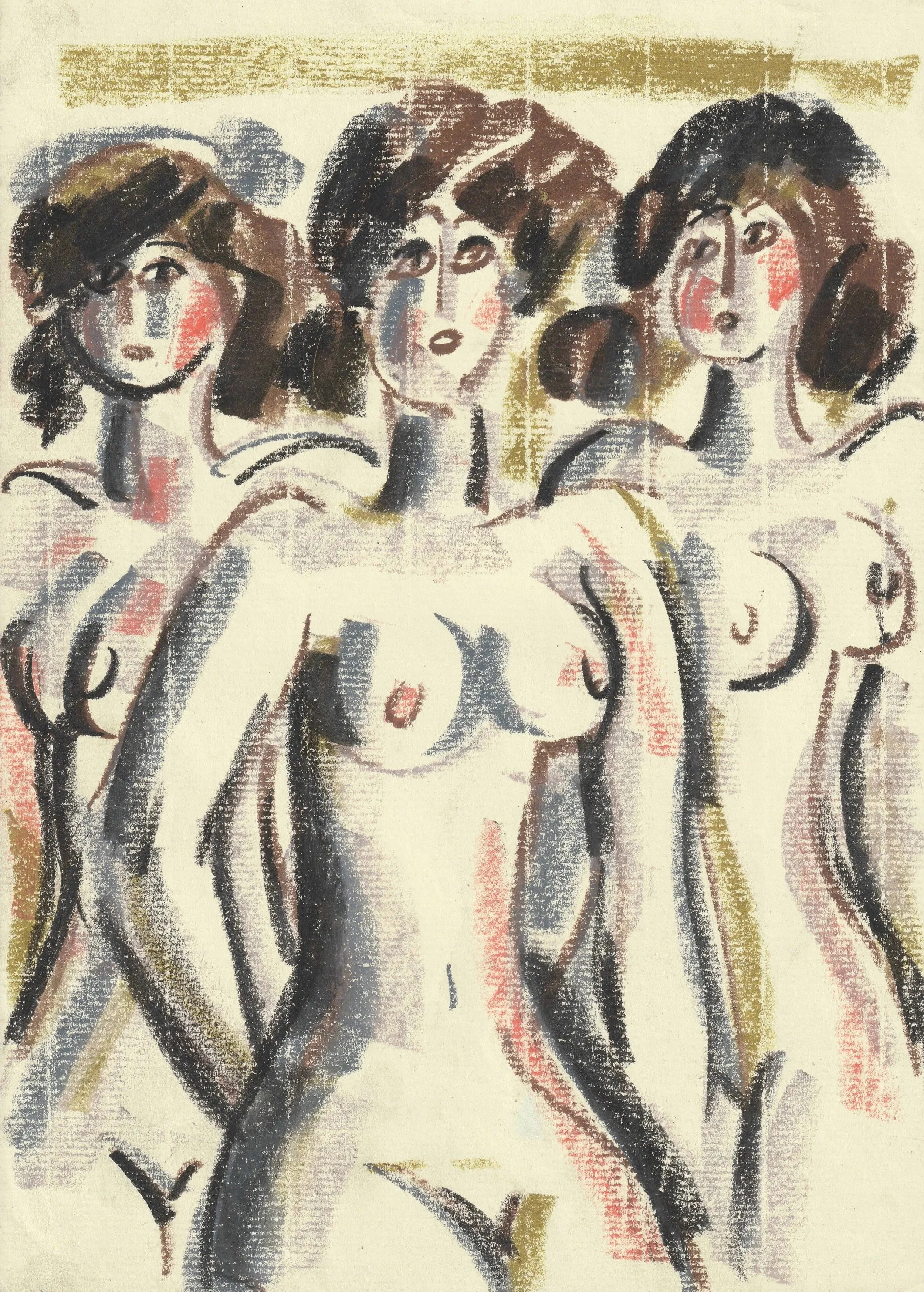 Tengiz Mirzashvili ‘Composition’ pastel on paper, 29,5 x 21 cm.