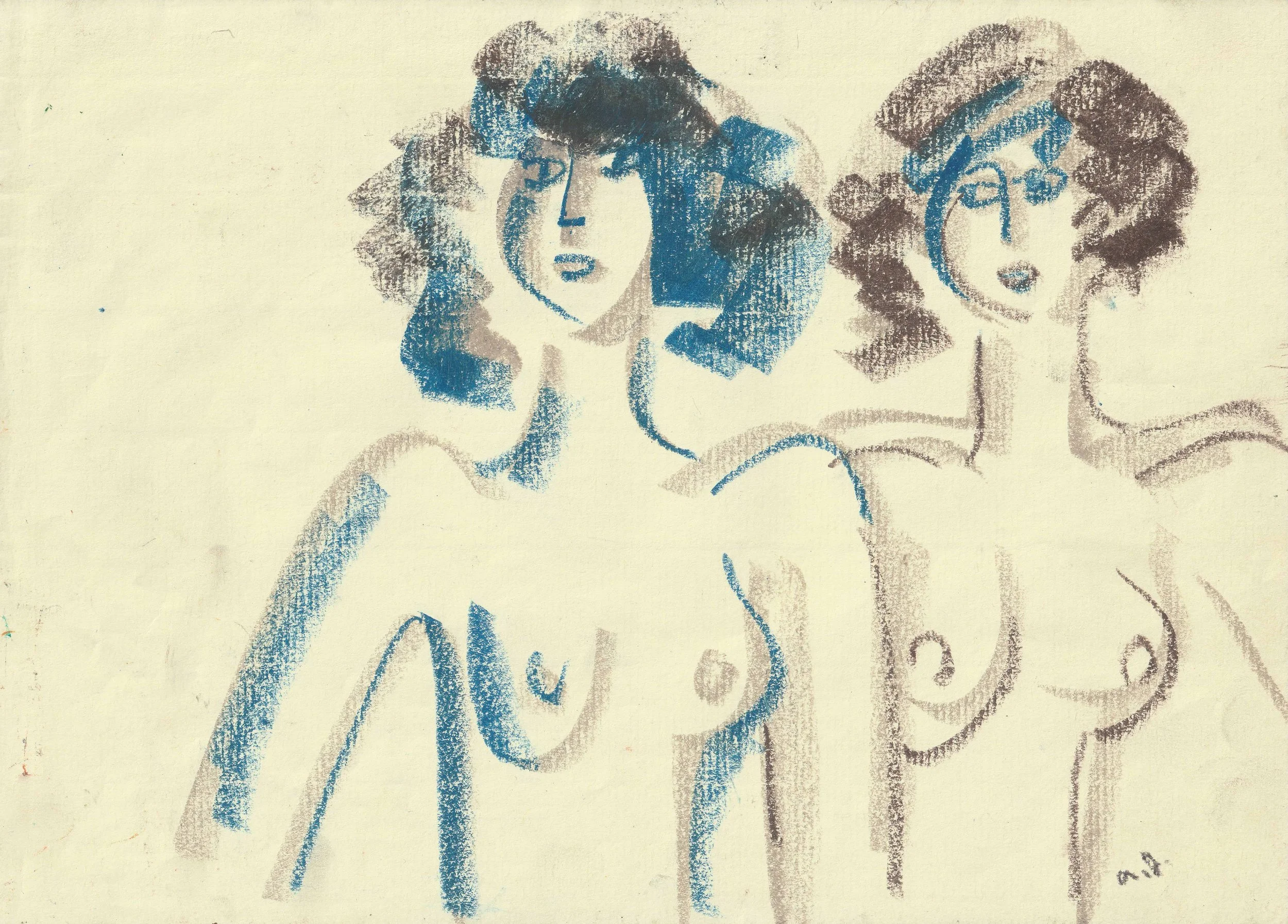 Tengiz Mirzashvili ‘Composition’ pastel on paper, 21 x 29,5 cm.