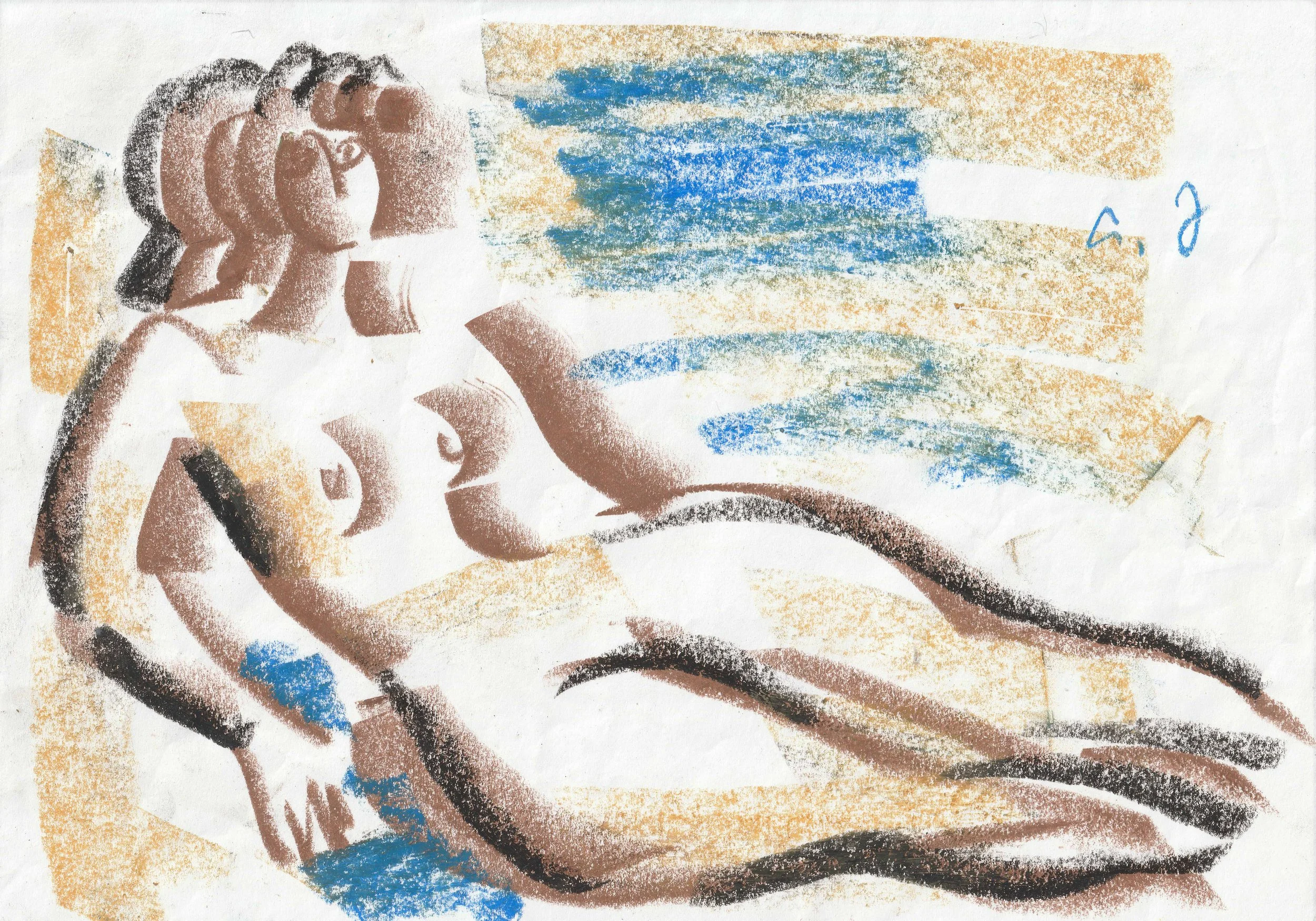 Tengiz Mirzashvili ‘Composition’ pastel on paper, 21 x 29,5 cm.