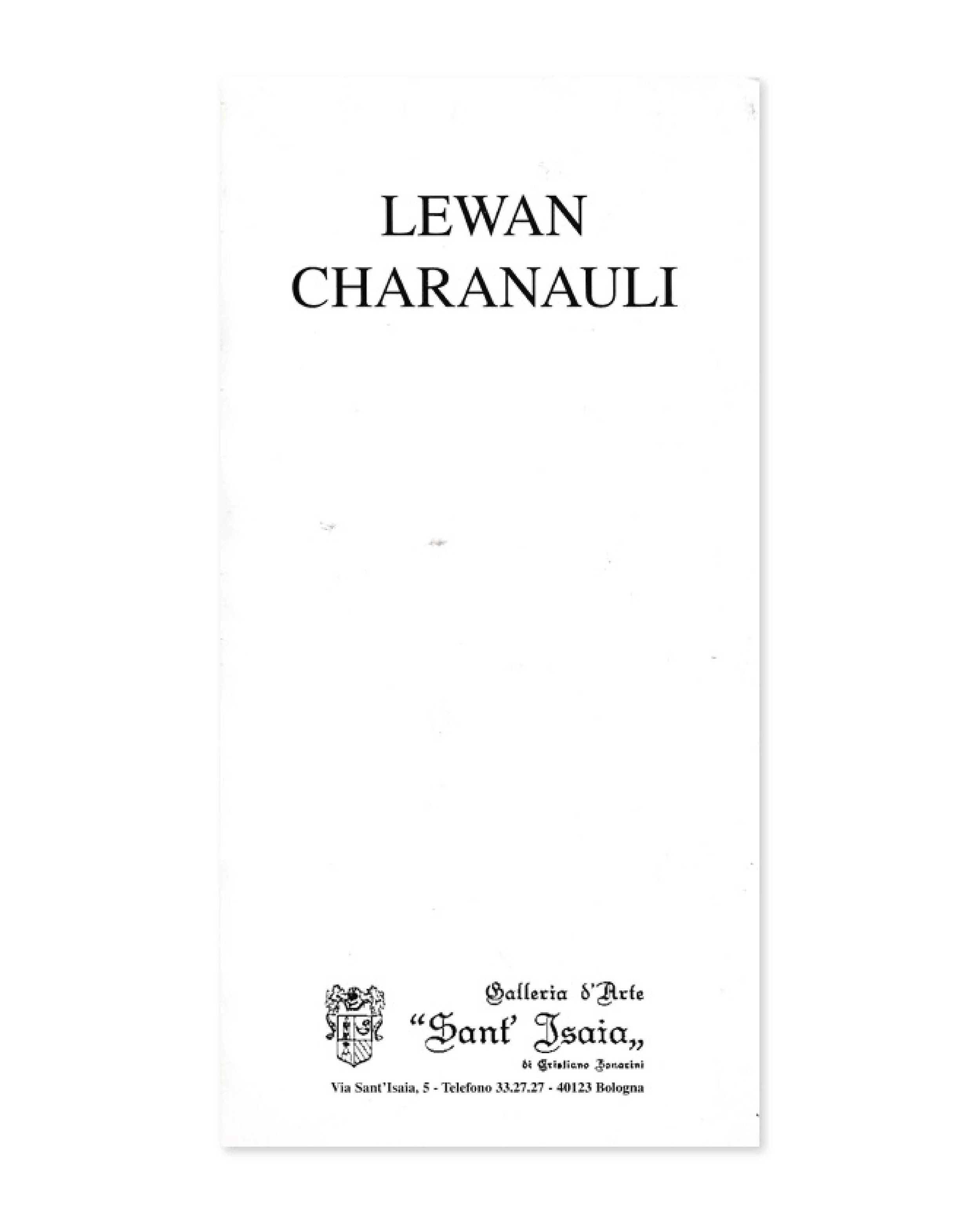 Levan Kharanauli, exhibition brochure. Galleria l'Arte 'Sant Isaia', Bologna, 1996.