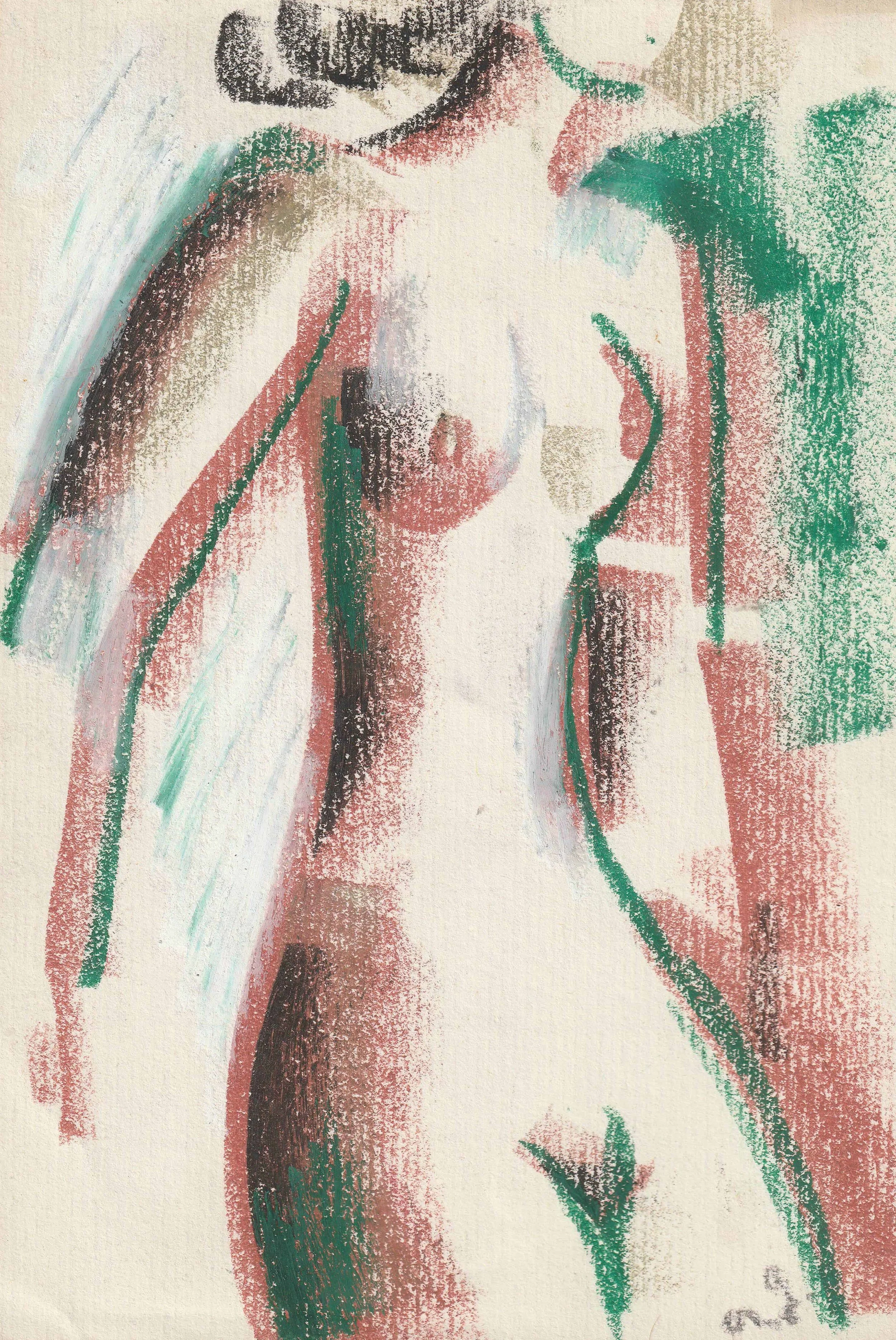 Tengiz Mirzashvili ‘Composition’ pastel on paper, 20.5 x 12 cm.