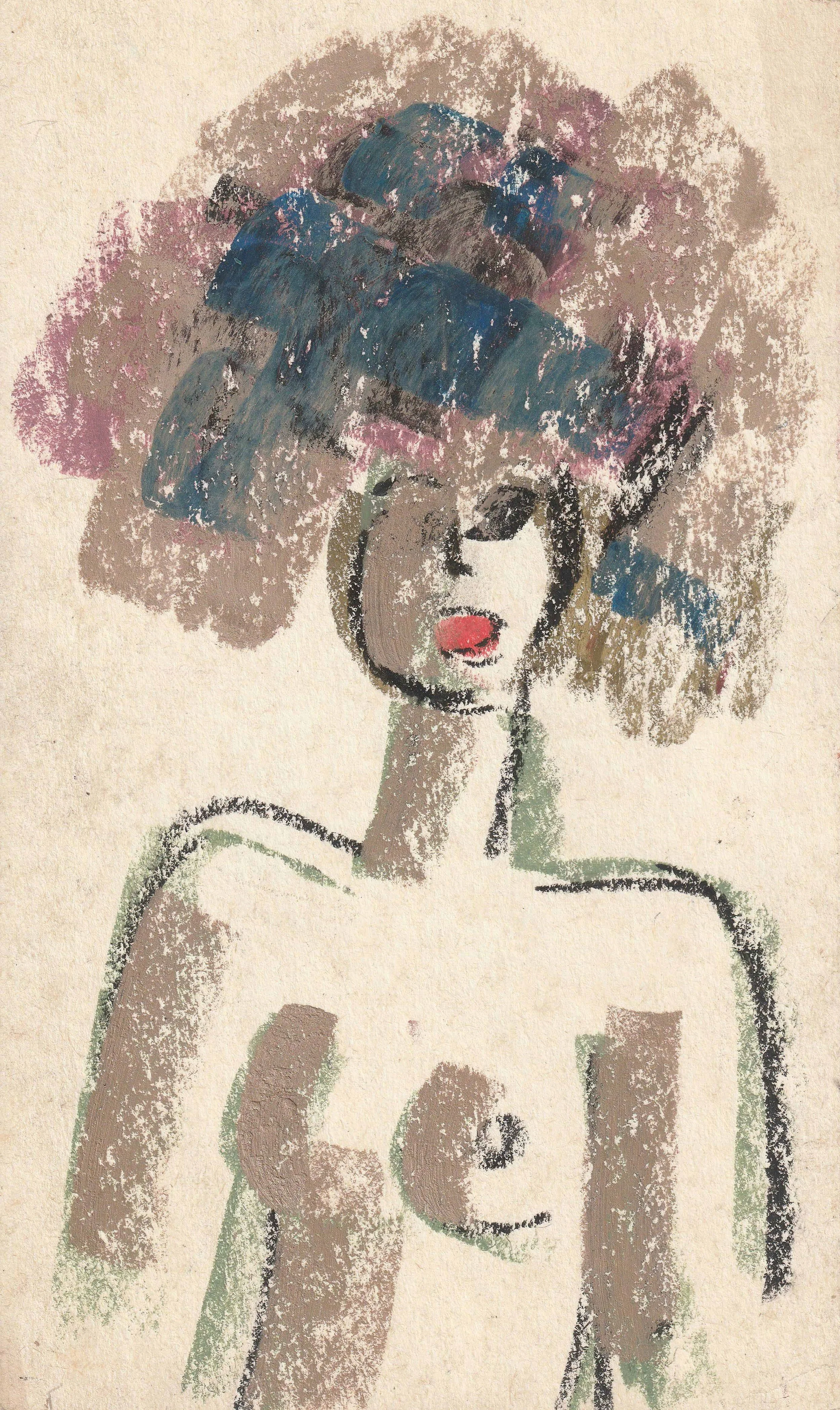 Tengiz Mirzashvili ‘Composition’ pastel on paper, 20 x 11 cm.