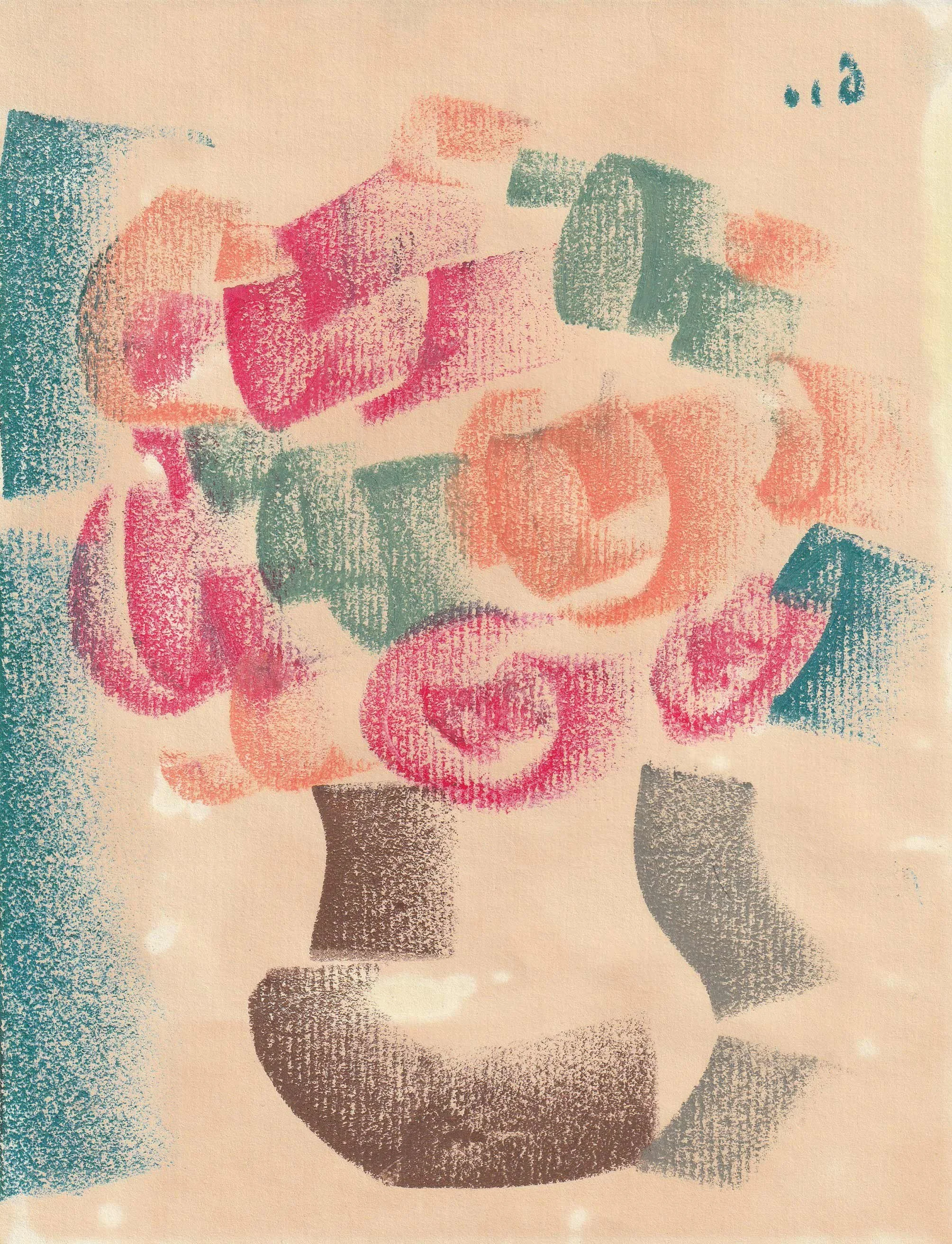 Tengiz Mirzashvili ‘Composition’ pastel on paper, 23 x 17 cm.