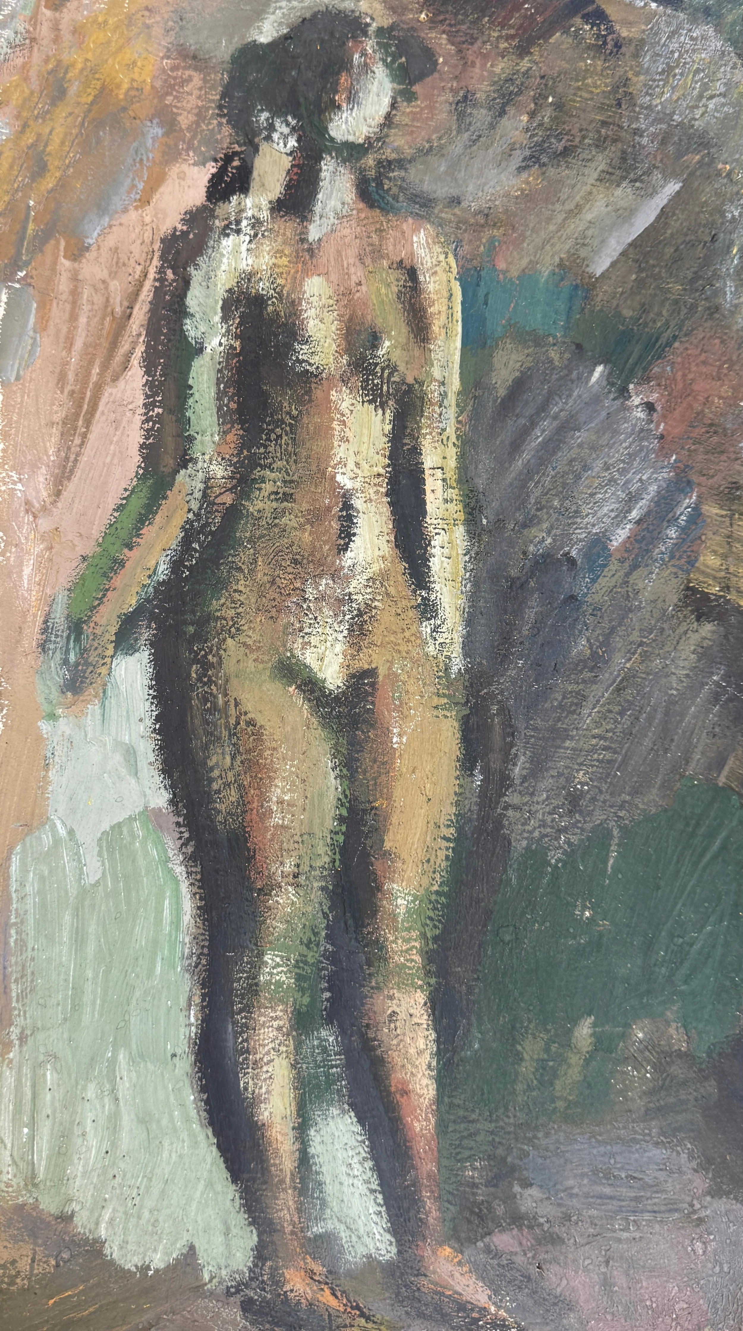 Tengiz Mirzashvili 'Nude', tempera on board, 34.5 x 20.5 cm.