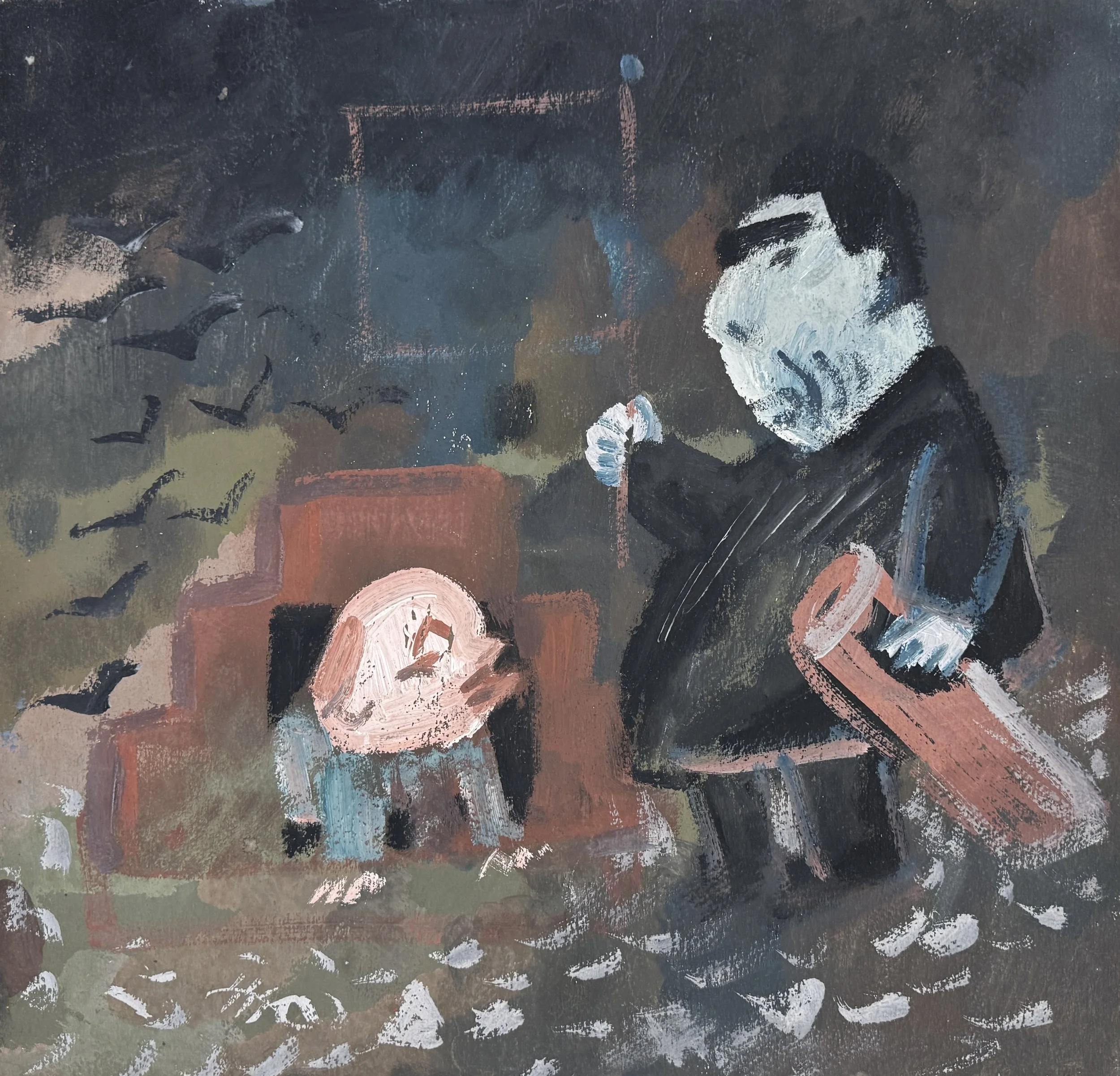 Tempera on Paper, 38 x 40 cm.