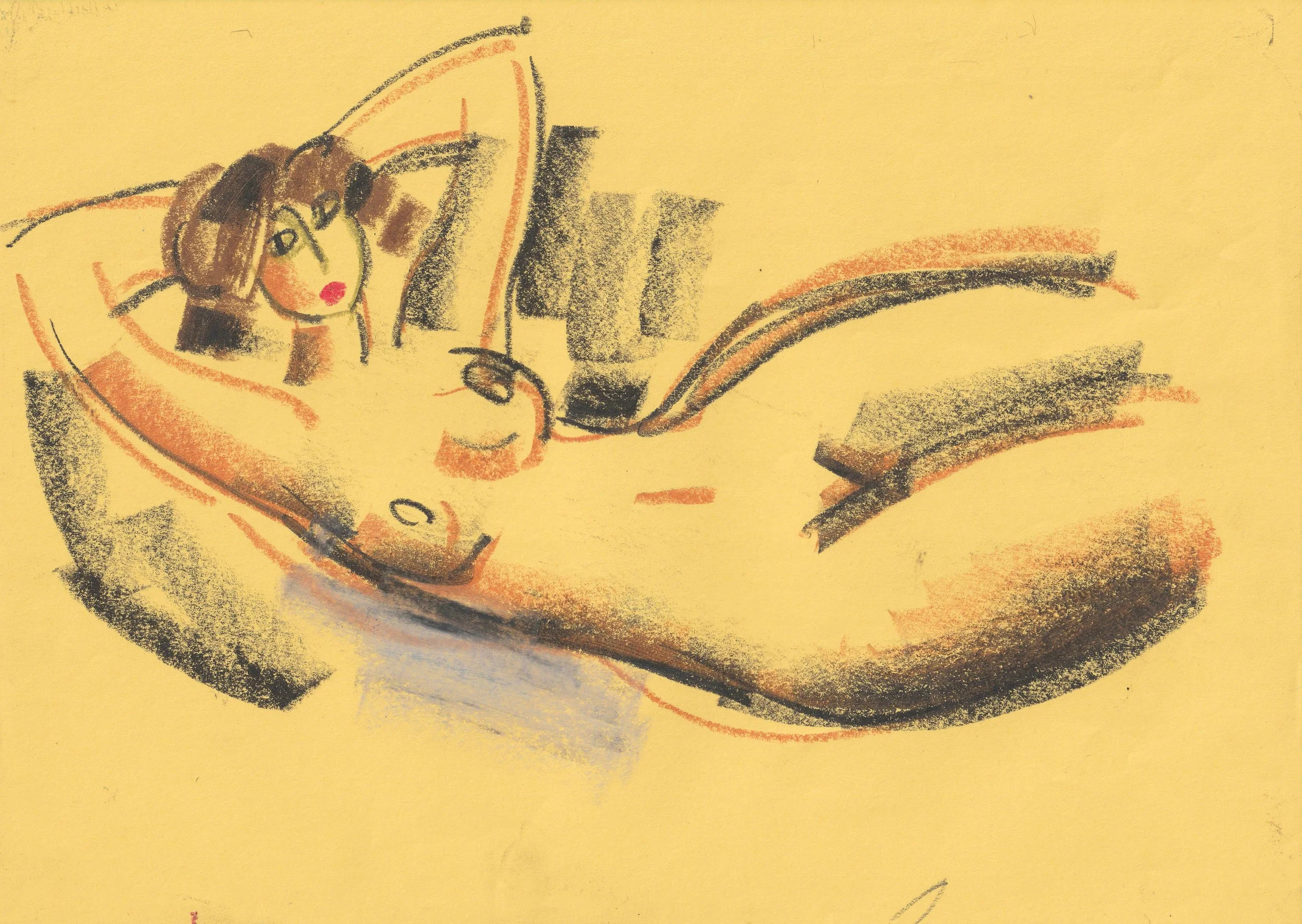 Tengiz Mirzashvili ‘Composition’ pastel on paper, 21 x 29,5 cm.