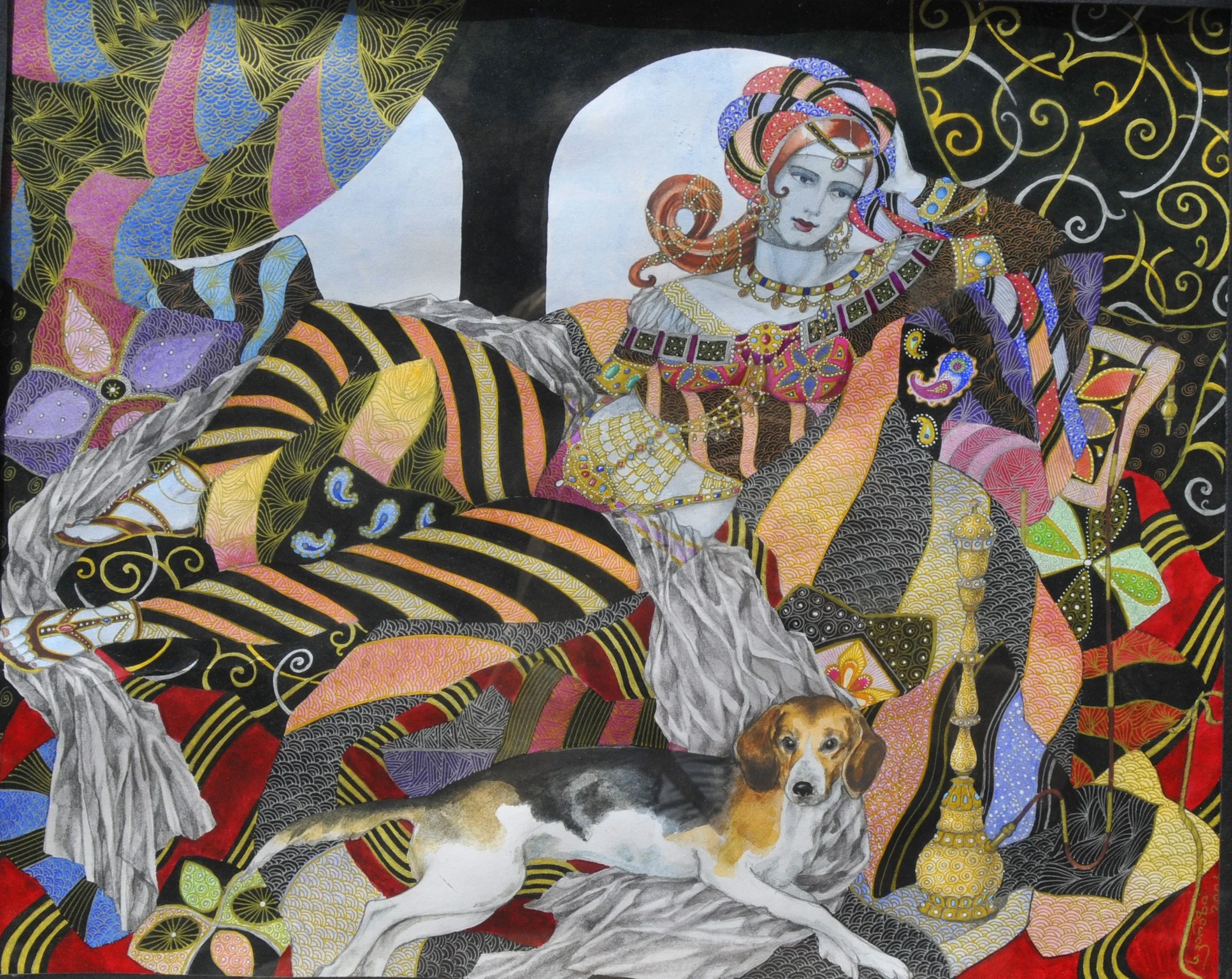 ქალი, ოპიუმი, ძაღლი. 34Х42.jpg