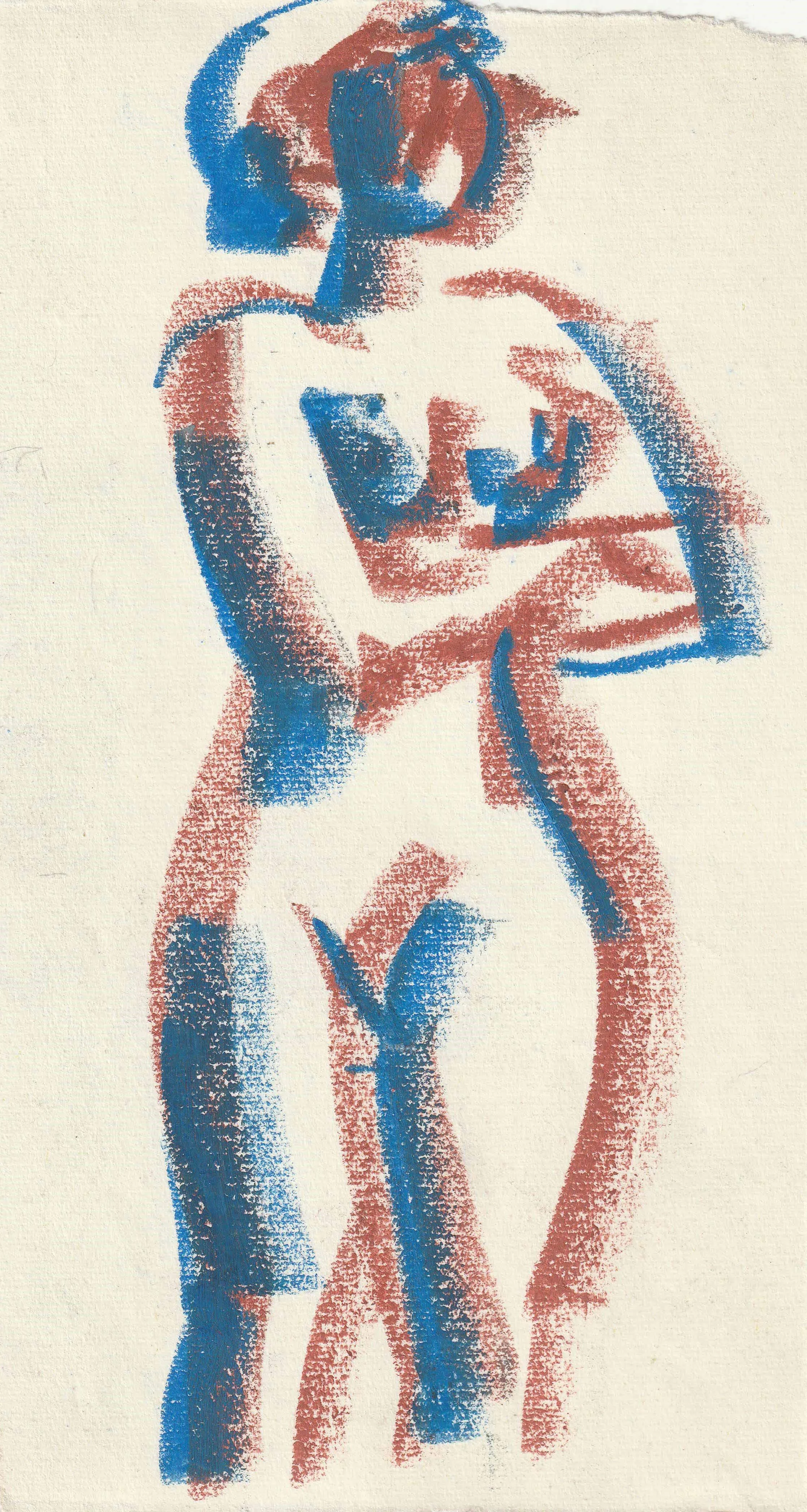 Tengiz Mirzashvili ‘Composition’ pastel on paper, 17.5 x 10 cm.