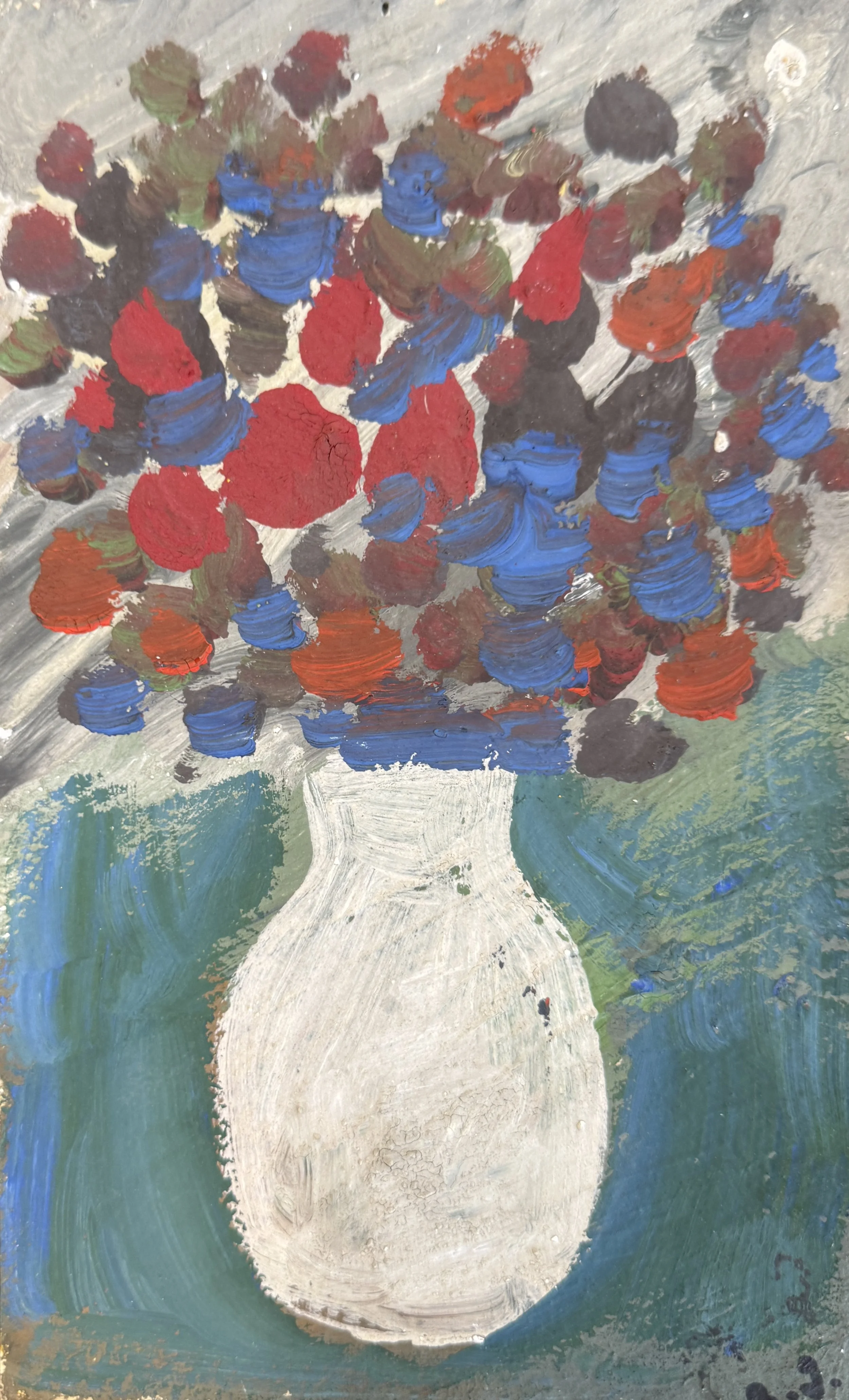 Tengiz Mirzashvili 'Still life', tempera on board, 20.5 x 13 cm.
