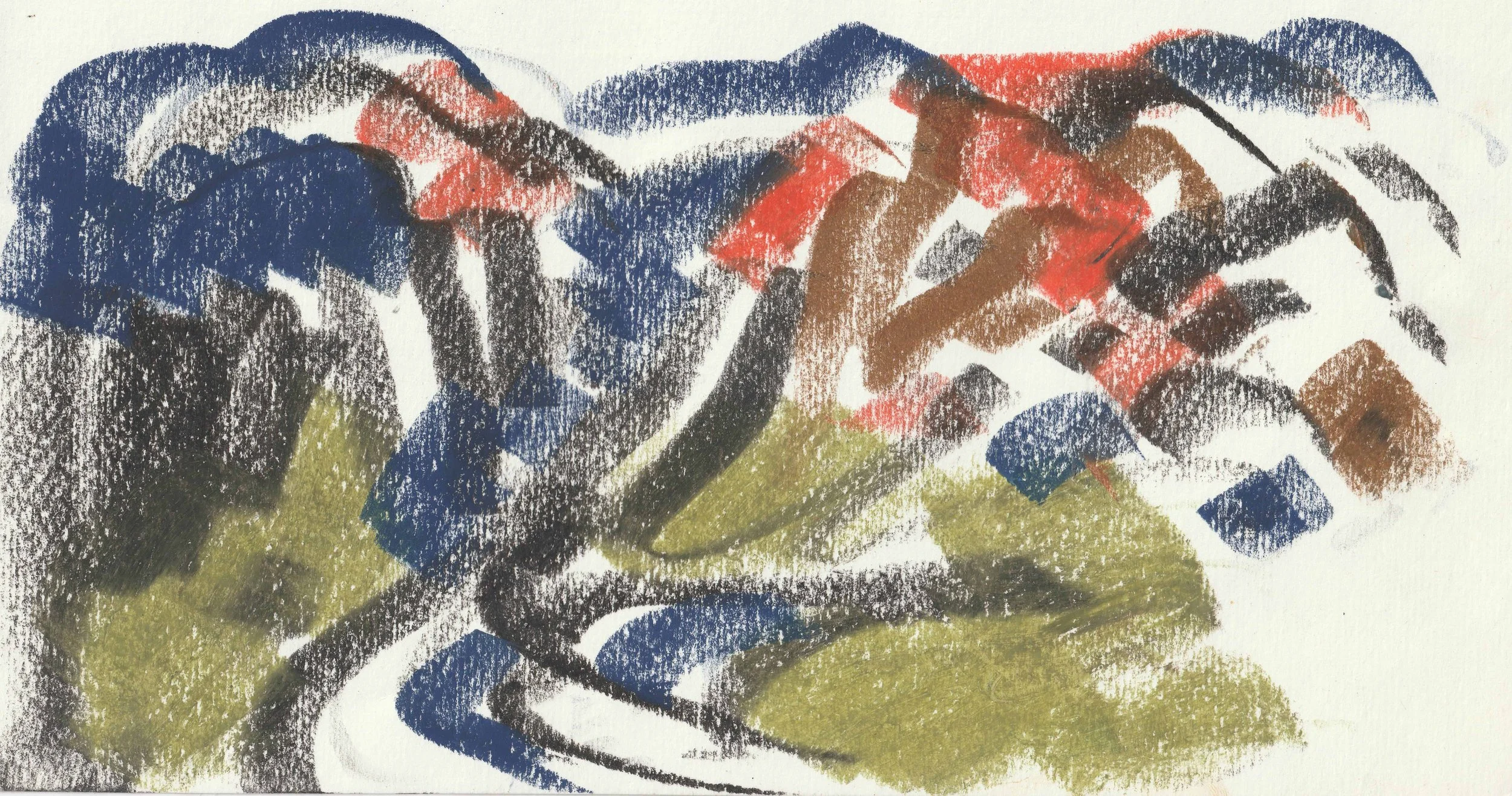 Tengiz Mirzashvili ‘Composition’ pastel on paper, 21 x 29,5 cm.