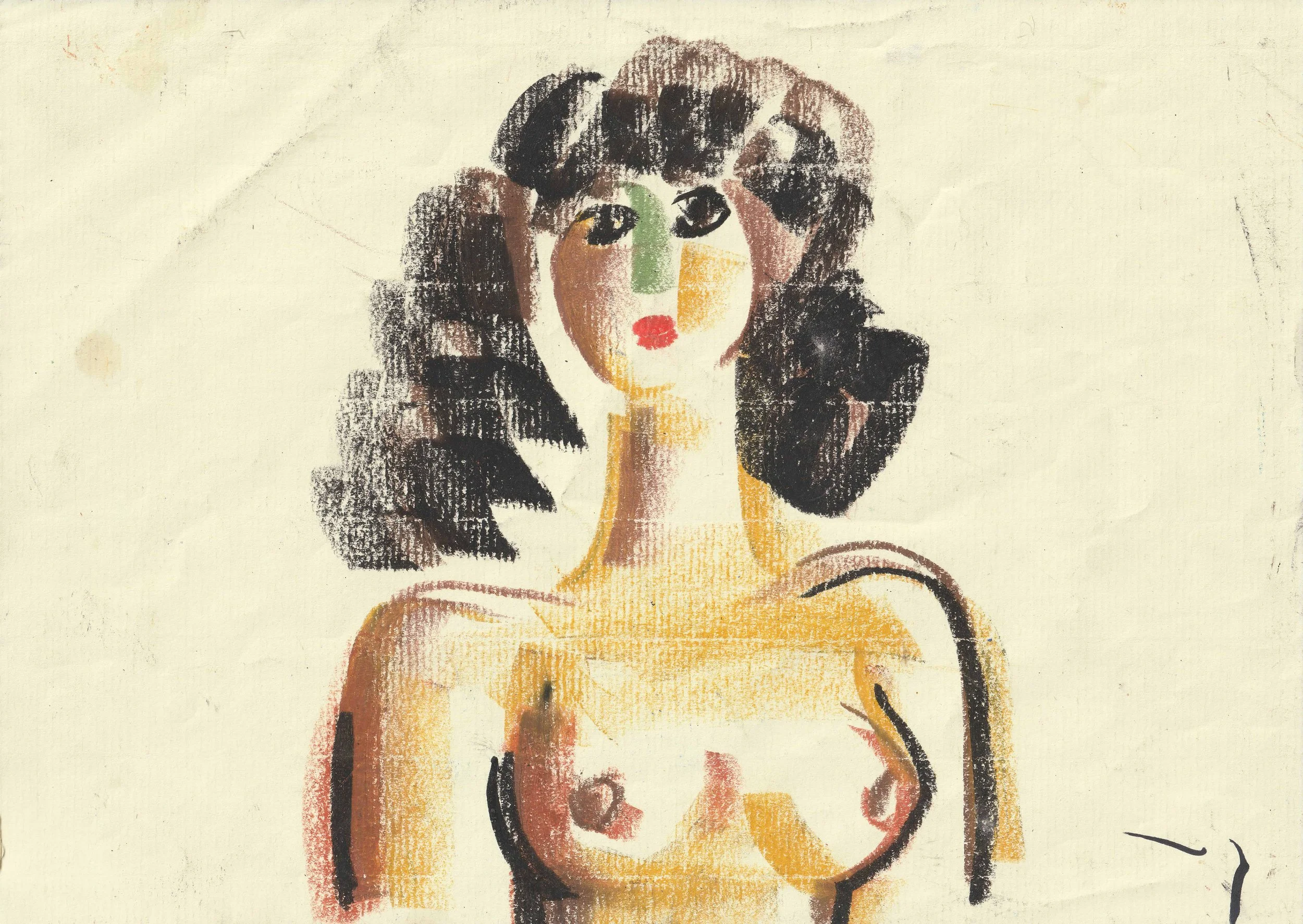 Tengiz Mirzashvili ‘Composition’ pastel on paper, 21 x 29,5 cm.