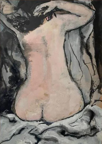 Peter Bletkin, NUDE, oil on board, 20 x 14 cm.