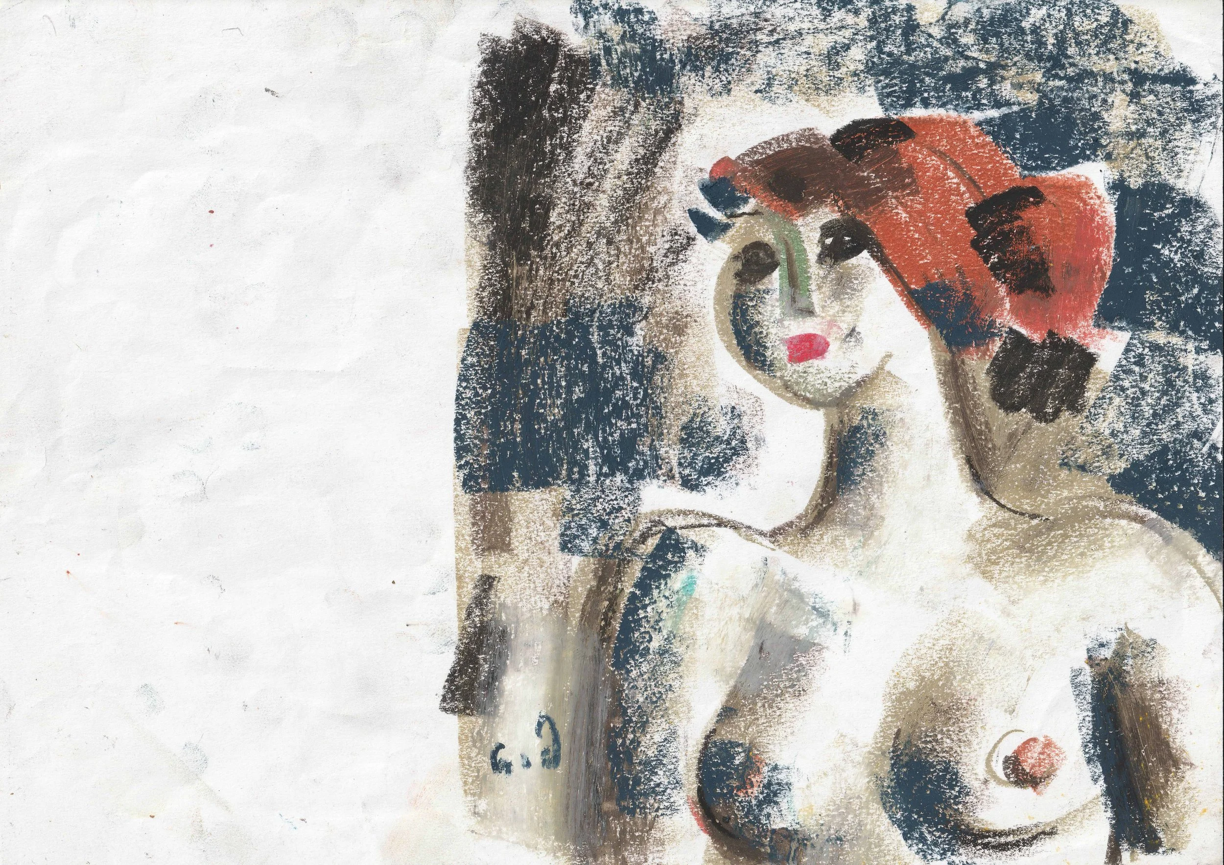 Tengiz Mirzashvili ‘Composition’ pastel on paper, 21 x 29,5 cm.
