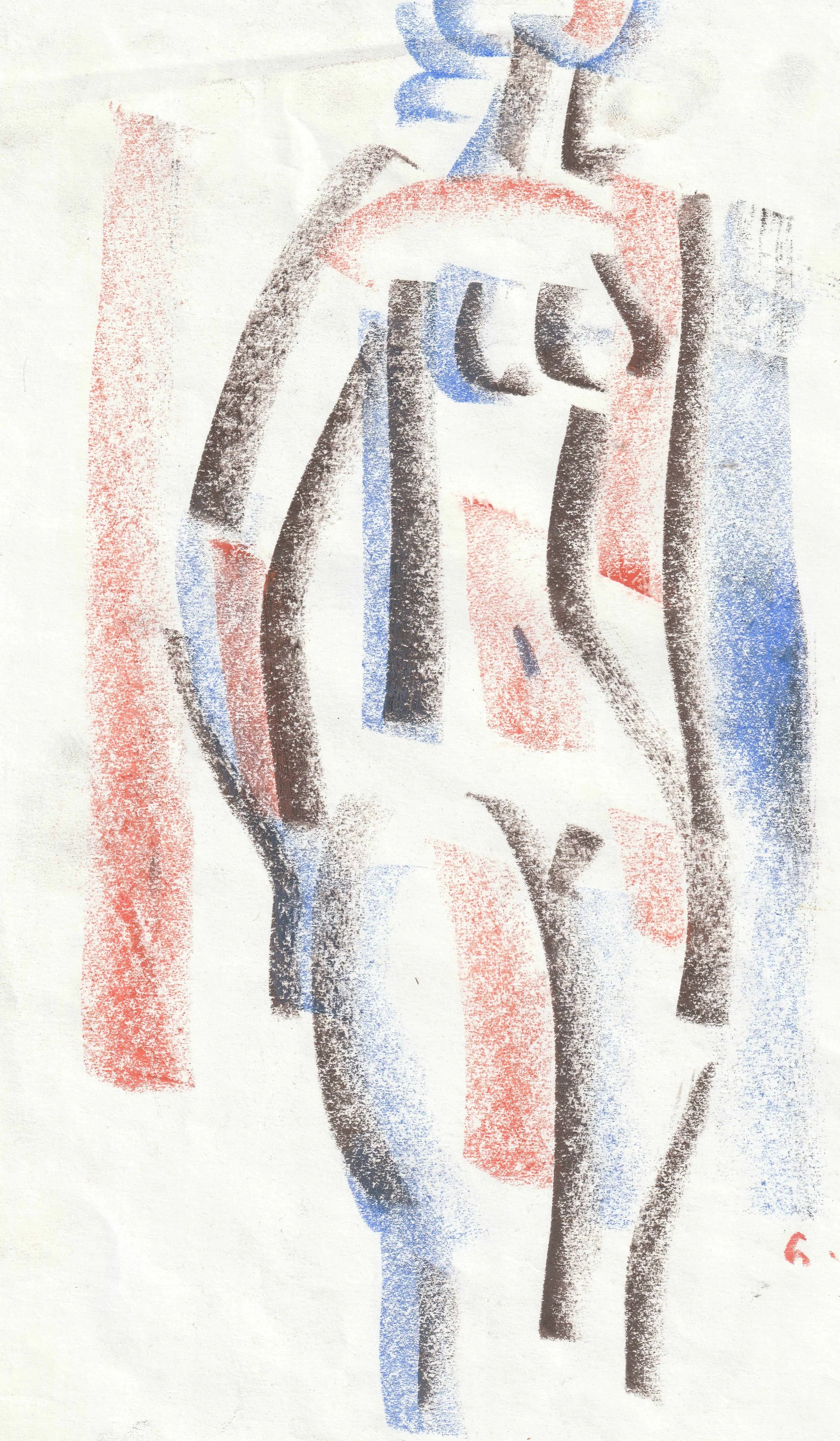 Tengiz Mirzashvili ‘Composition’ pastel on paper, 29,5 x 21 cm.