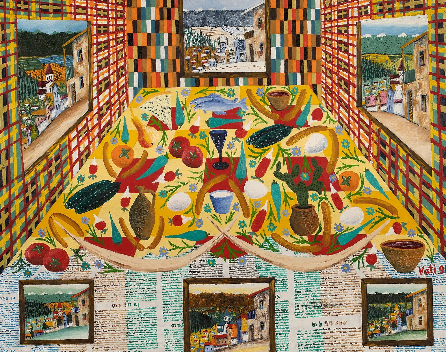 Vakhtang (Vati) Davitashvili  from series PURMARILI
Oil on Board, 59,7 x 75,5 cm. 1993
Price on Request