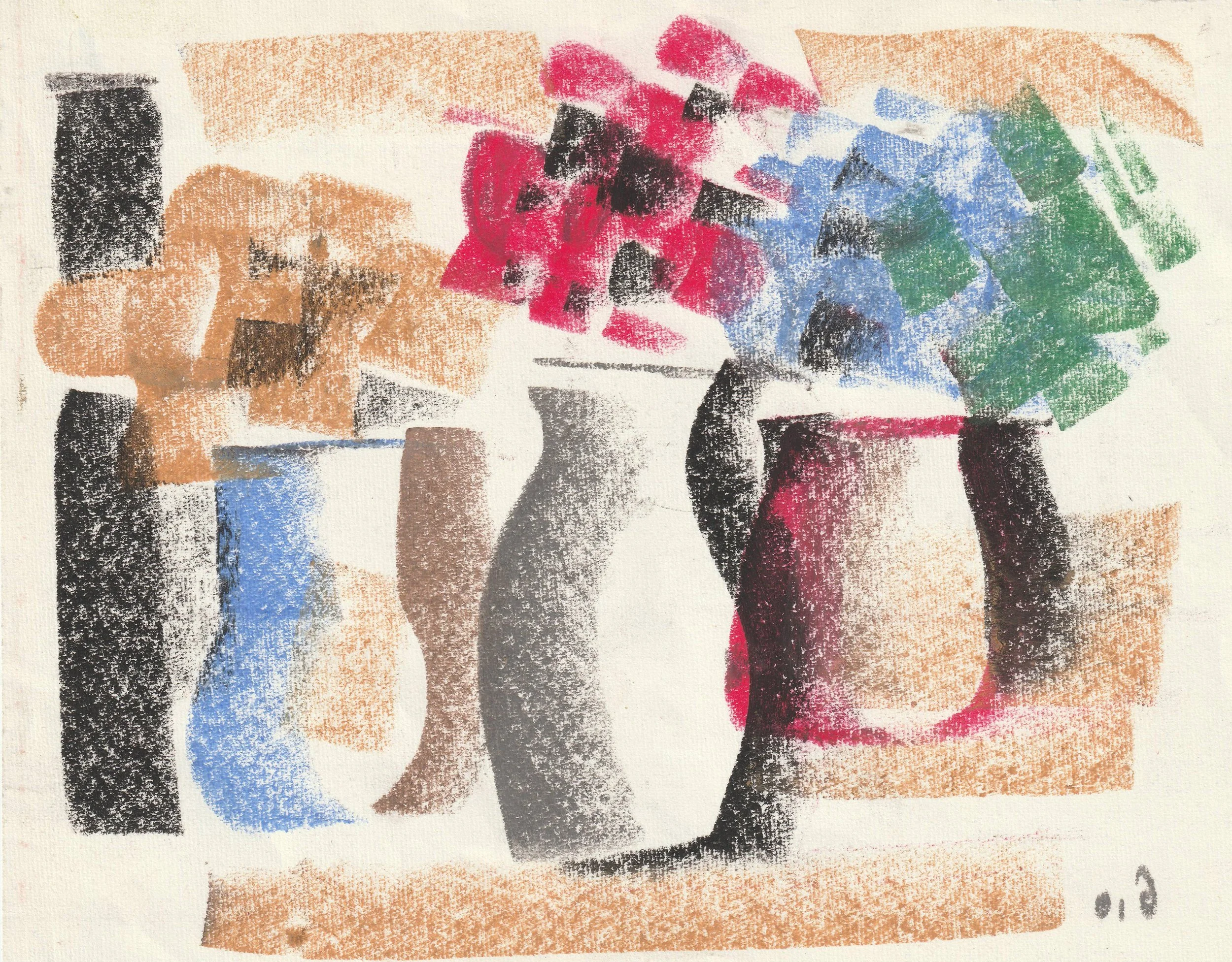 Tengiz Mirzashvili ‘Composition’ pastel on paper, 15.5 x 20 cm.
