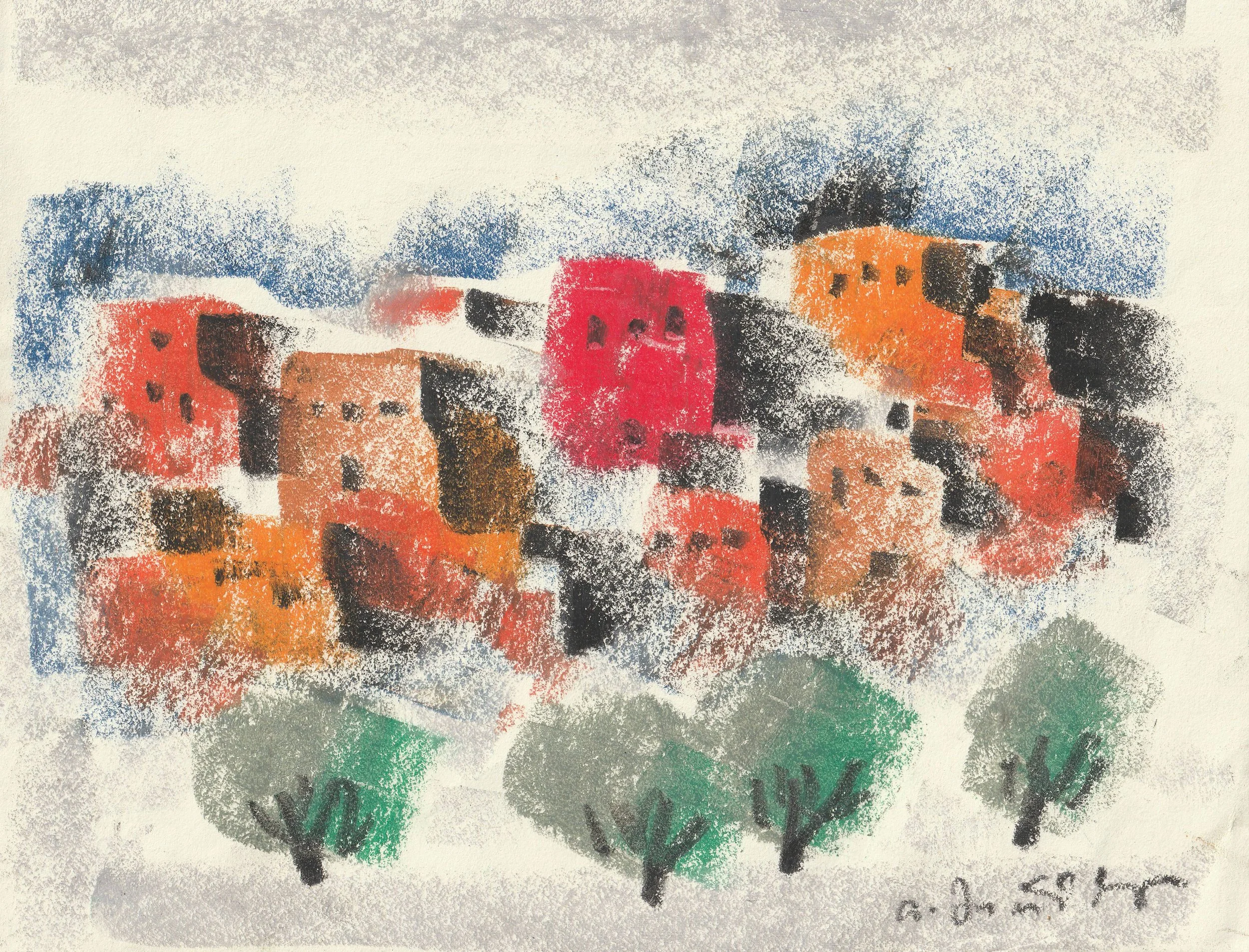 Tengiz Mirzashvili ‘Composition’ pastel on paper, 16 x 21 cm.