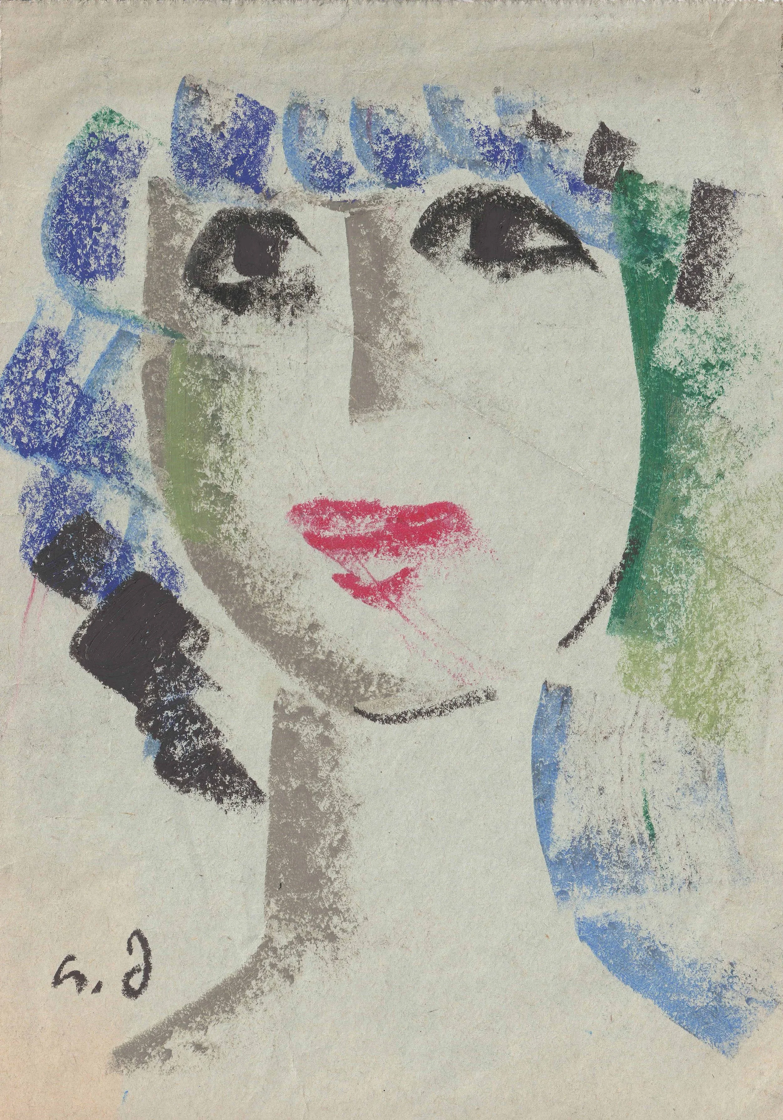 Tengiz Mirzashvili ‘Composition’ pastel on paper, 22 x 15 cm.