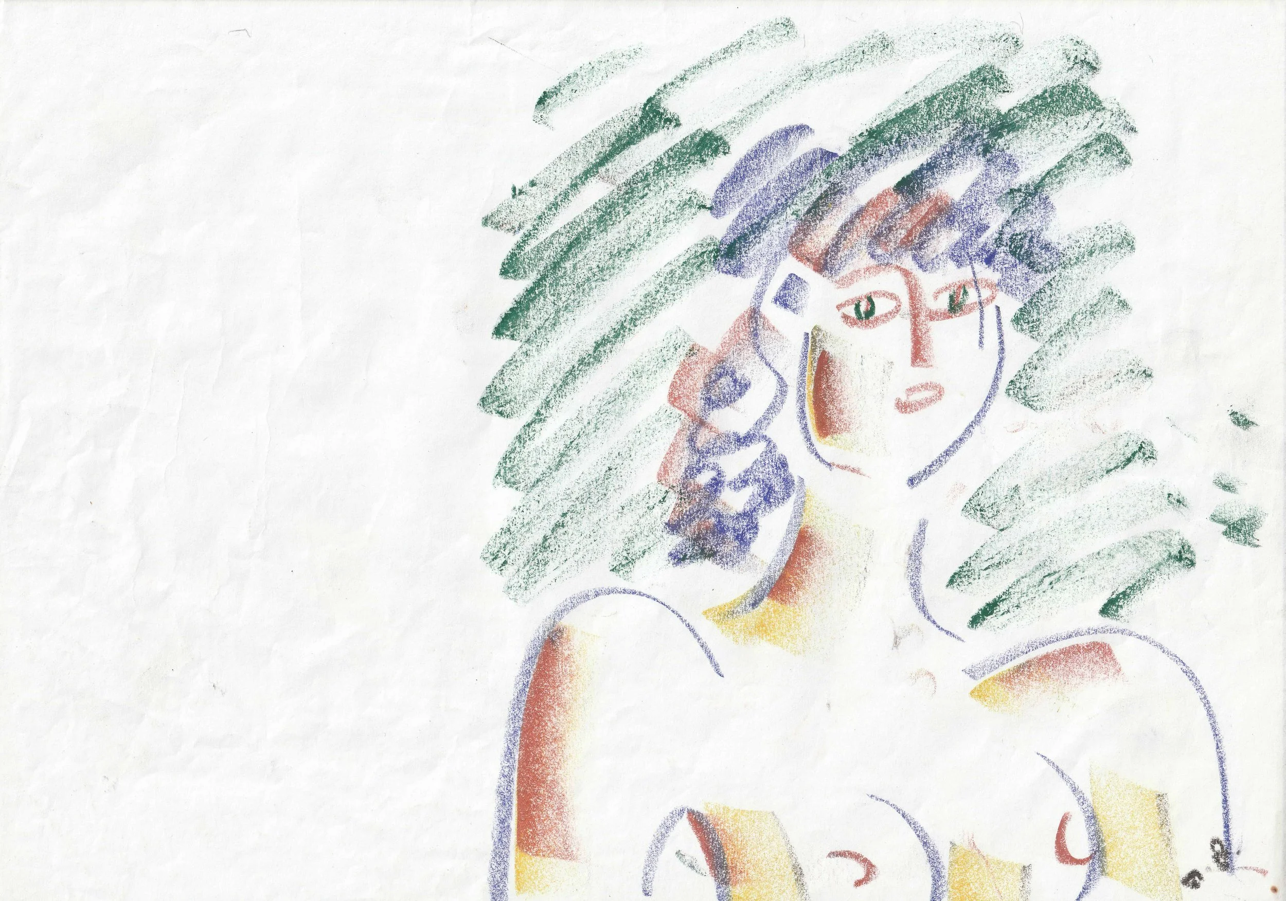 Tengiz Mirzashvili ‘Composition’ pastel on paper, 21 x 29,5 cm.