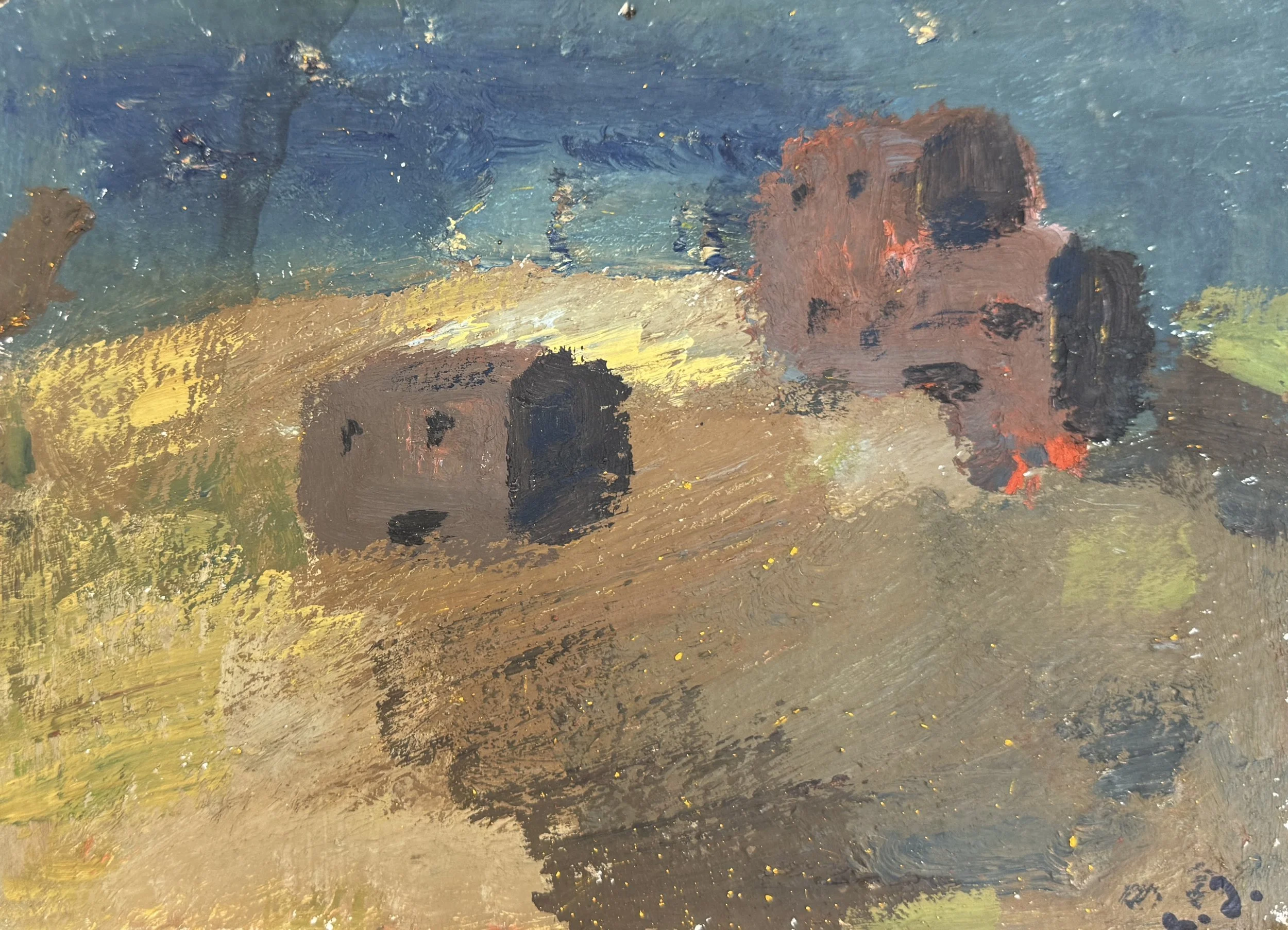 Tengiz Mirzashvili 'Landscape', tempera on board, 15.5 x 21 cm.