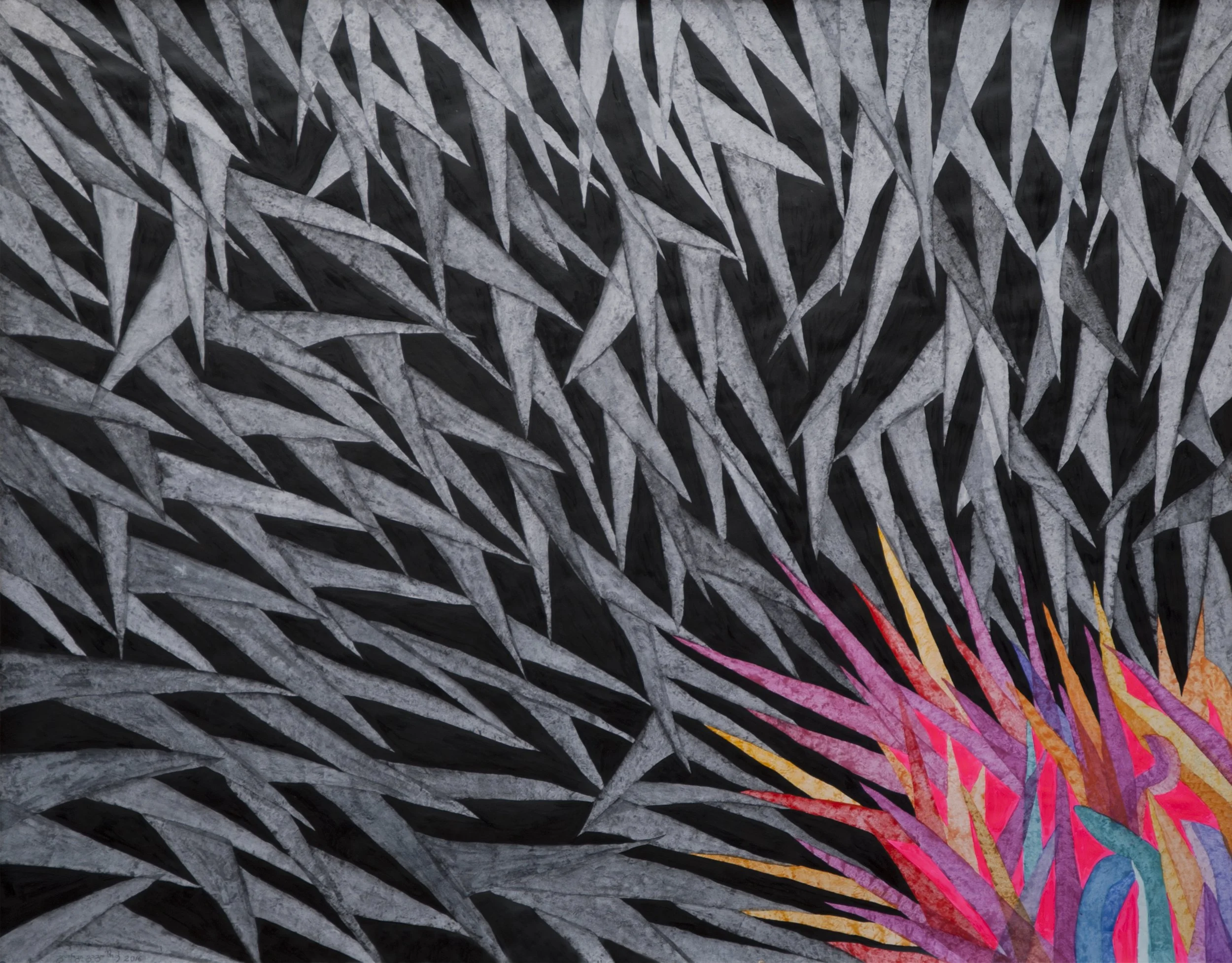 15.გიორგი გაგოშიძე''ოკუპაცია'' აკვარელი, აკრილი, ქაღალდი, 120 X 150 სმ. George Gagoshidze ''occupation'' watercolour, acrylic on paper. 120 X 150 cm. 2016.jpg