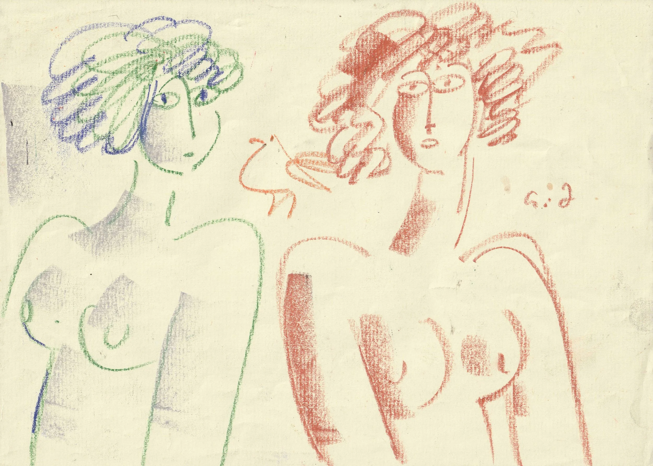 Tengiz Mirzashvili ‘Composition’ pastel on paper, 21 x 29,5 cm.