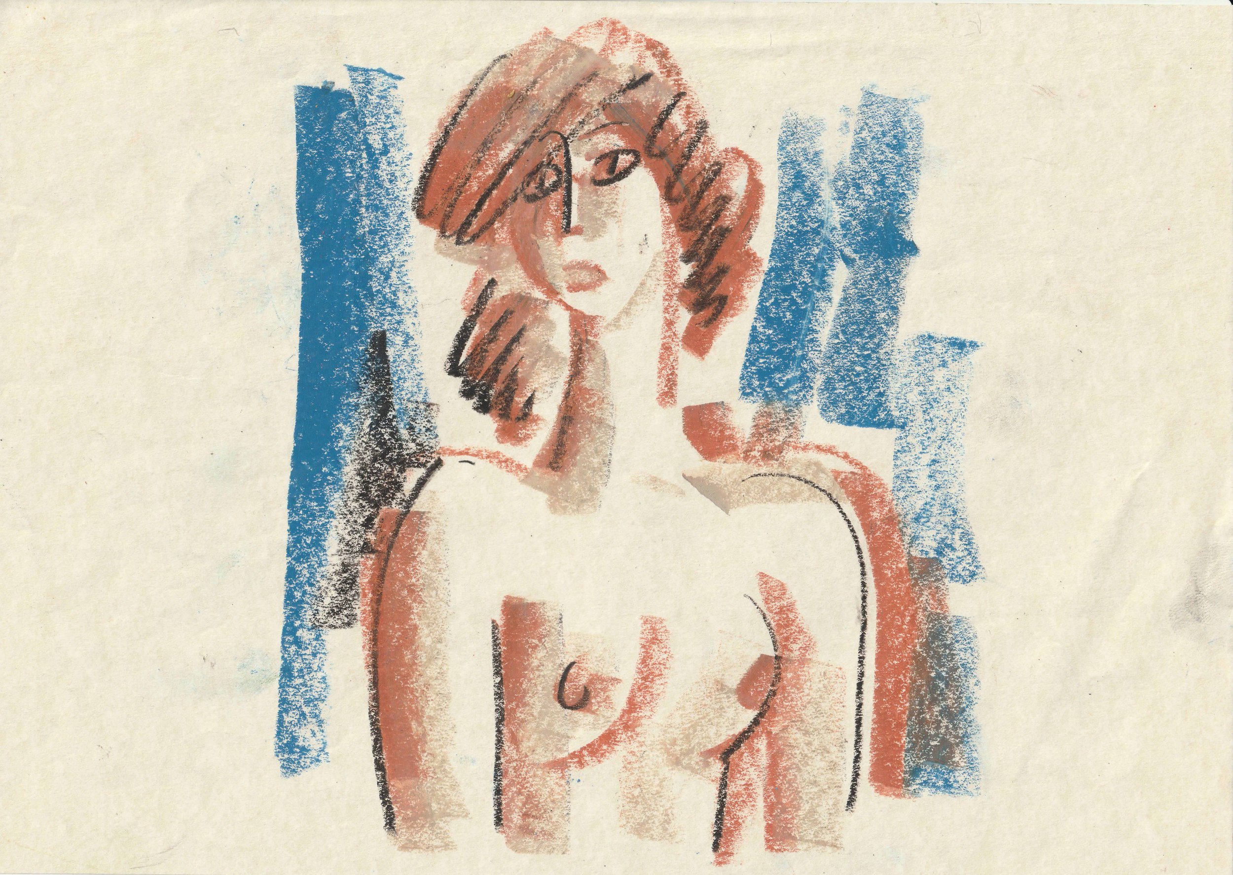 Tengiz Mirzashvili ‘Composition’ pastel on paper, 21 x 29,5 cm.