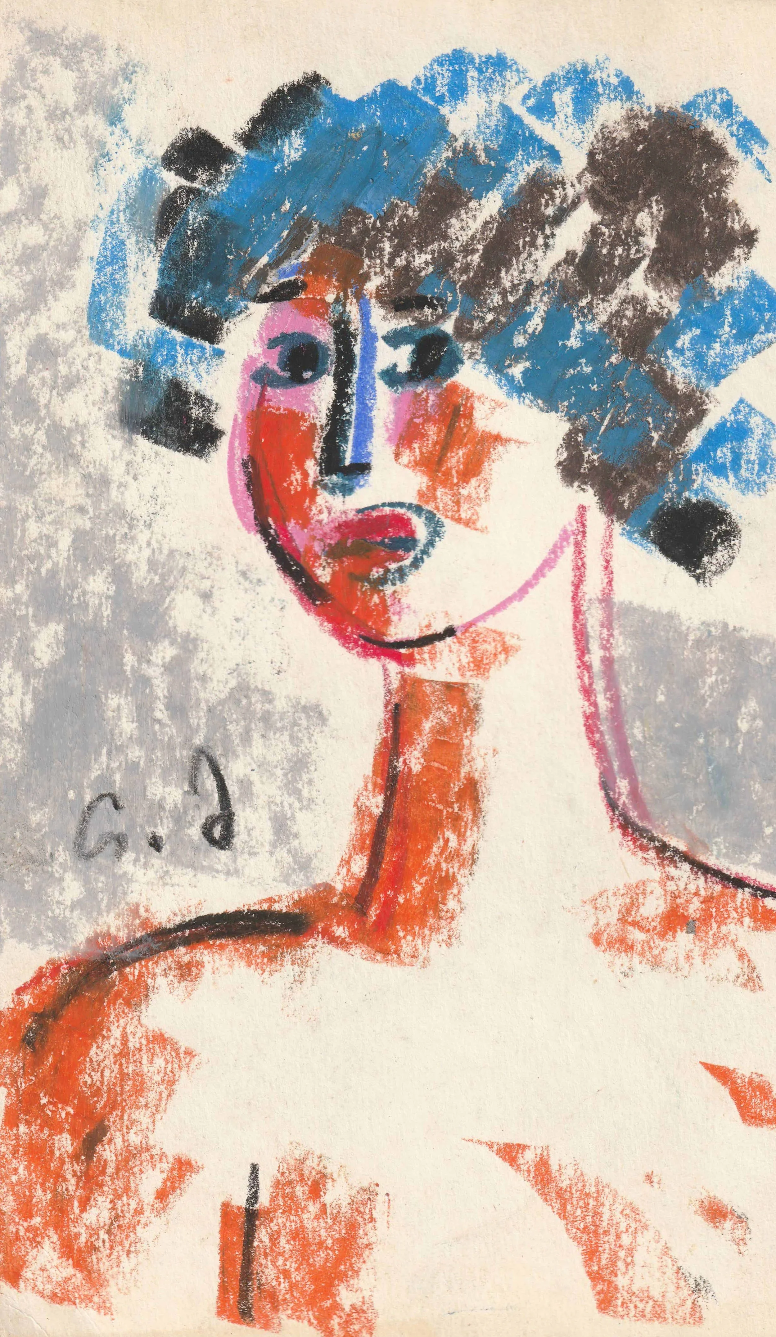 Tengiz Mirzashvili ‘Composition’ pastel on paper, 20 x 11 cm.