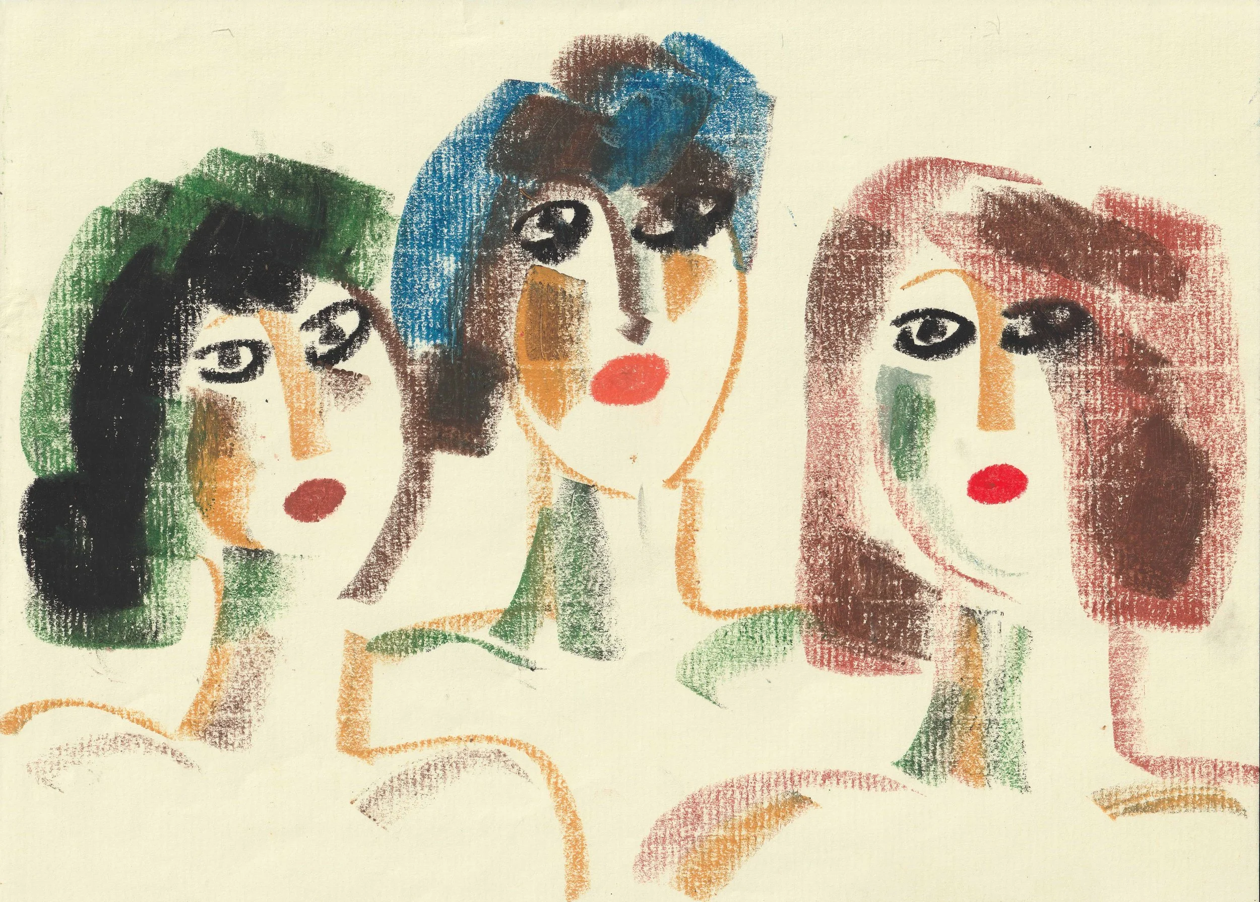 Tengiz Mirzashvili ‘Composition’ pastel on paper, 21 x 29,5 cm.