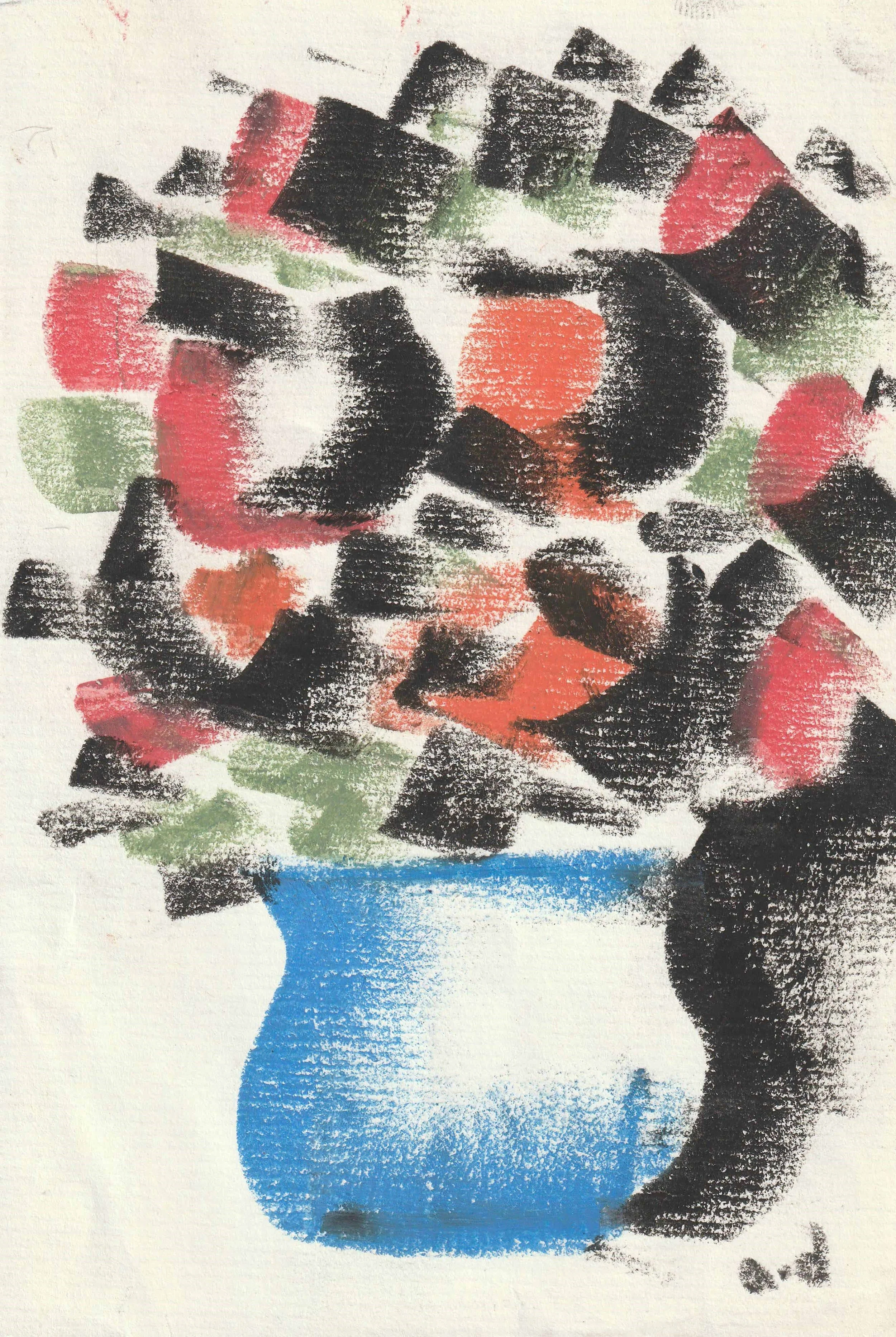 Tengiz Mirzashvili ‘Composition’ pastel on paper, 17.7 x 11.3 cm.