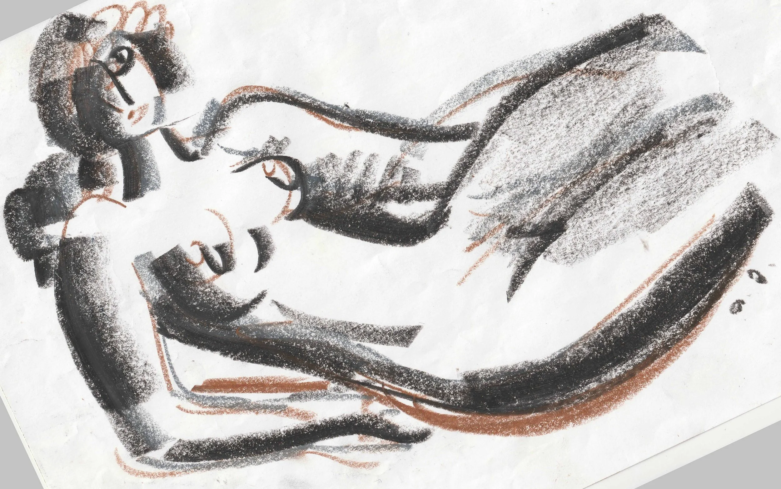 Tengiz Mirzashvili ‘Composition’ pastel on paper, 21 x 29,5 cm.