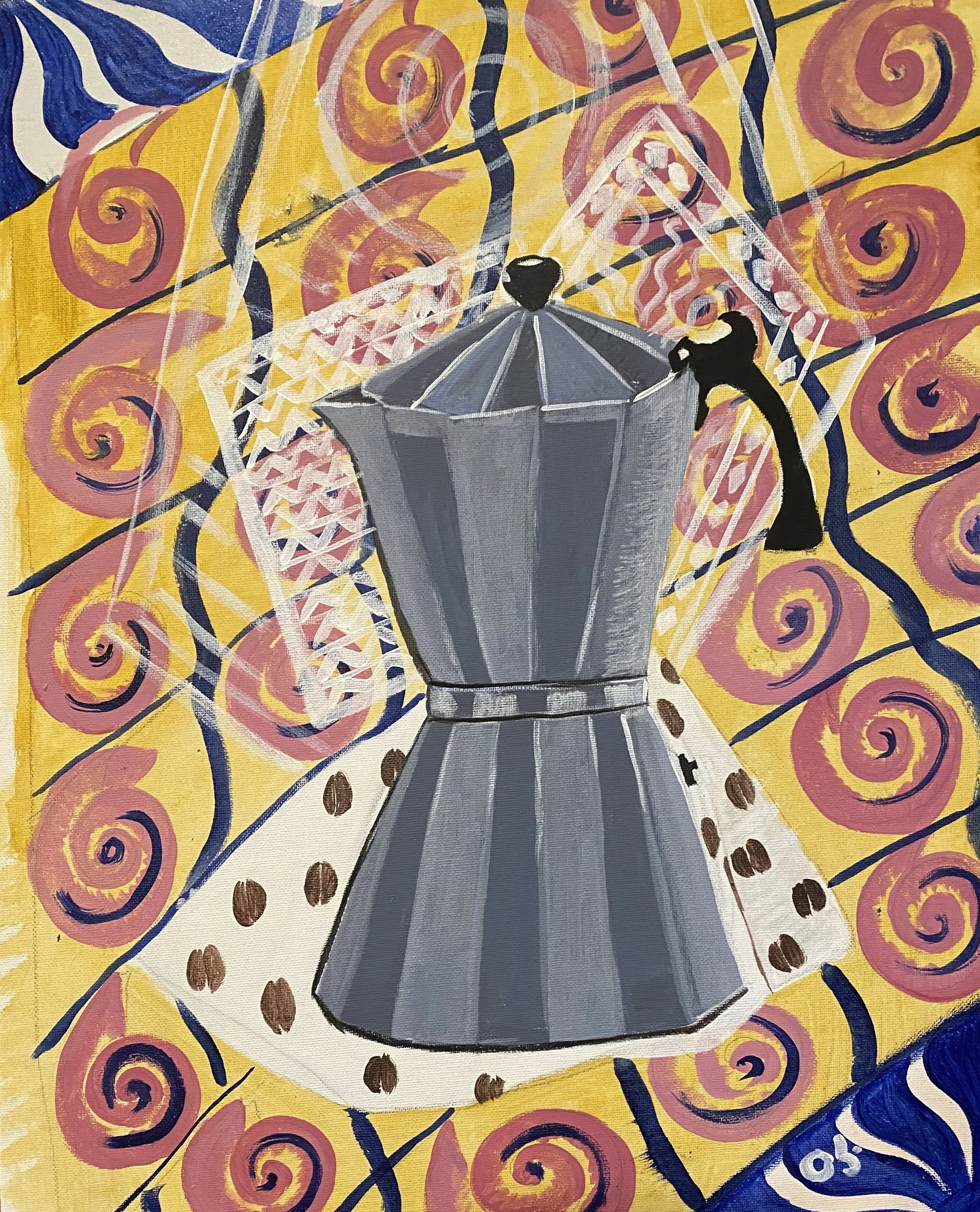 'ყავა', მუყაოზე გადაკრული ტილო, აკრილი,50X40..jpg