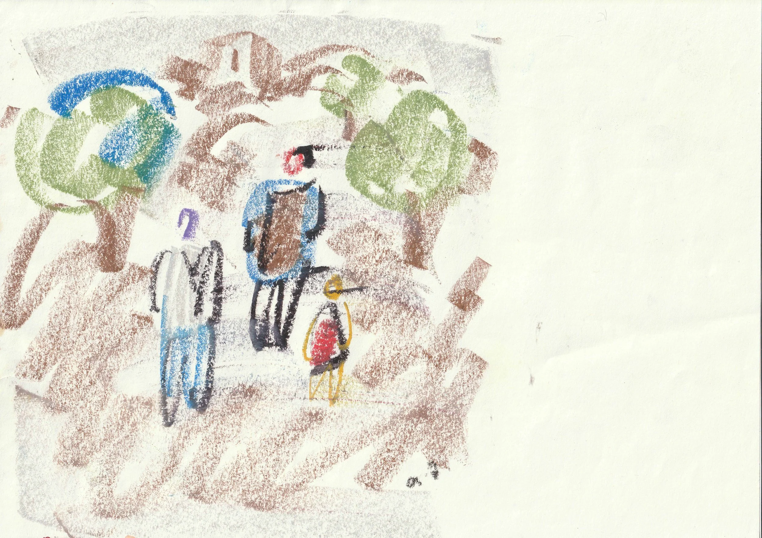Tengiz Mirzashvili ‘Composition’ pastel on paper, 21 x 29,5 cm.
