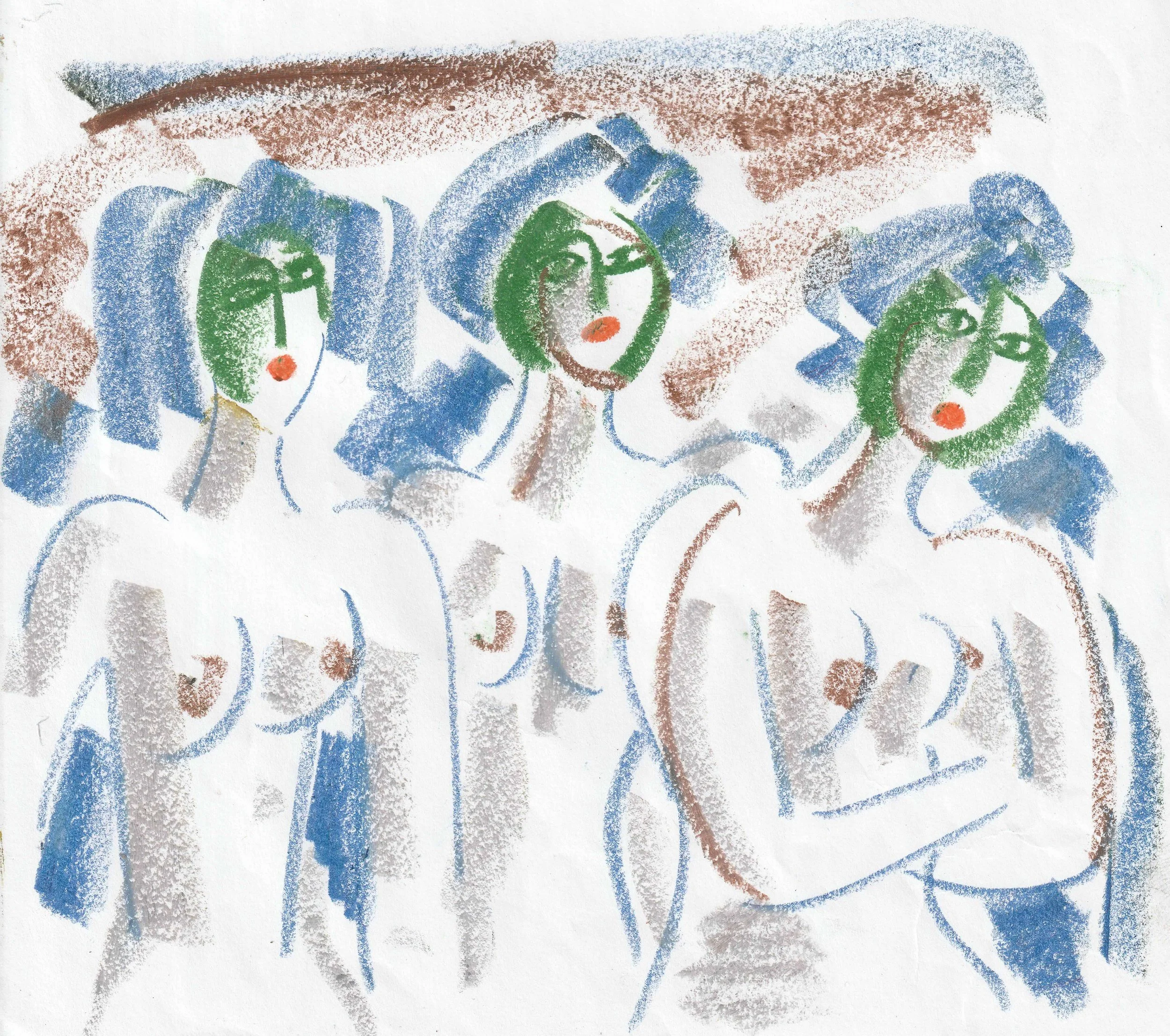 Tengiz Mirzashvili ‘Composition’ pastel on paper, 18.5 x 21 cm.